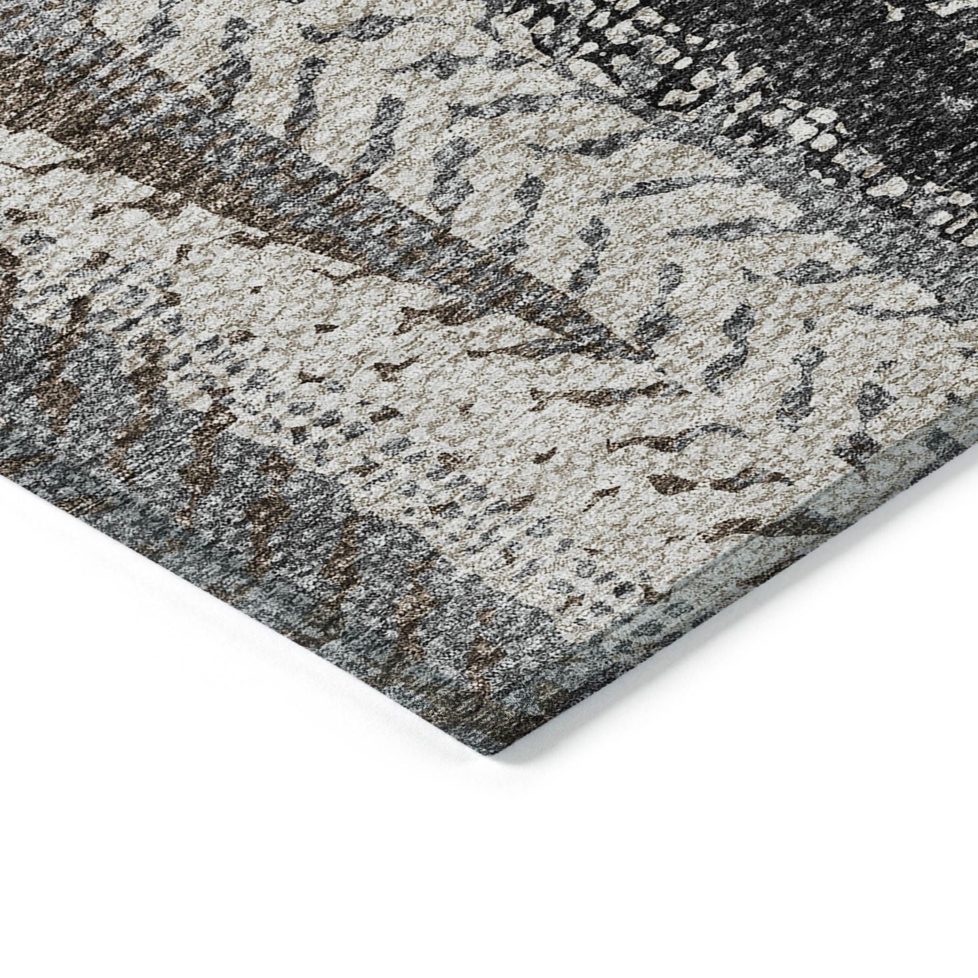 Machine Washable Brown Rug - Indoor / Outdoor - Kids / Pet Friendly Organic Print Rug