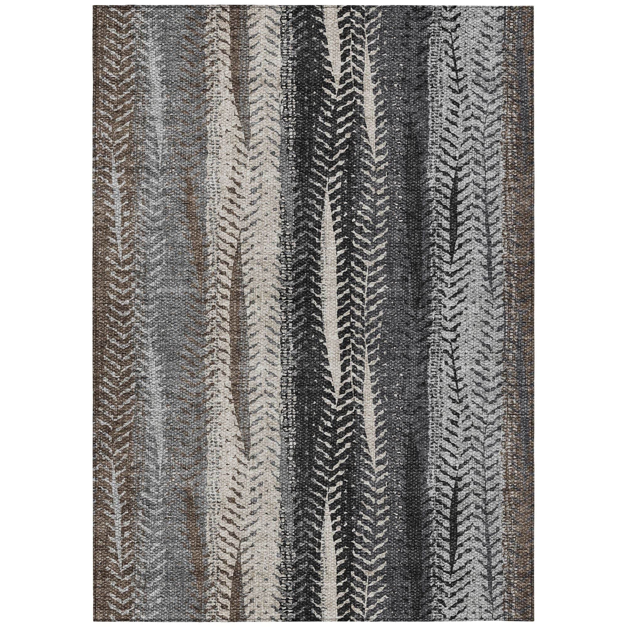 Machine Washable Brown Rug - Indoor / Outdoor - Kids / Pet Friendly Organic Print Rug