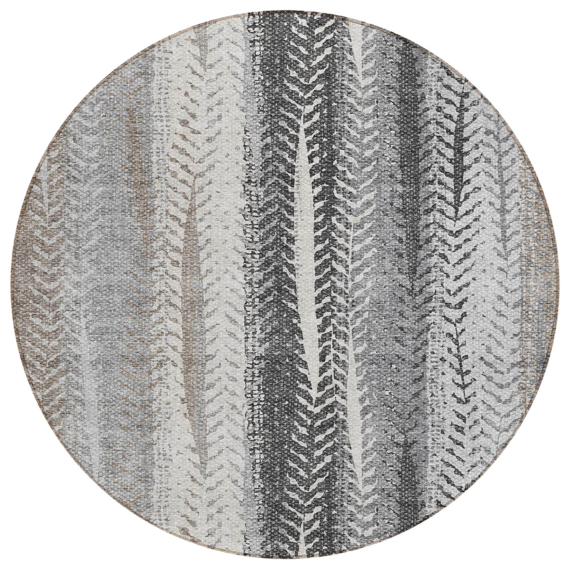 Machine Washable Khaki Brown Rug - Indoor / Outdoor - Kids / Pet Friendly Organic Print Rug
