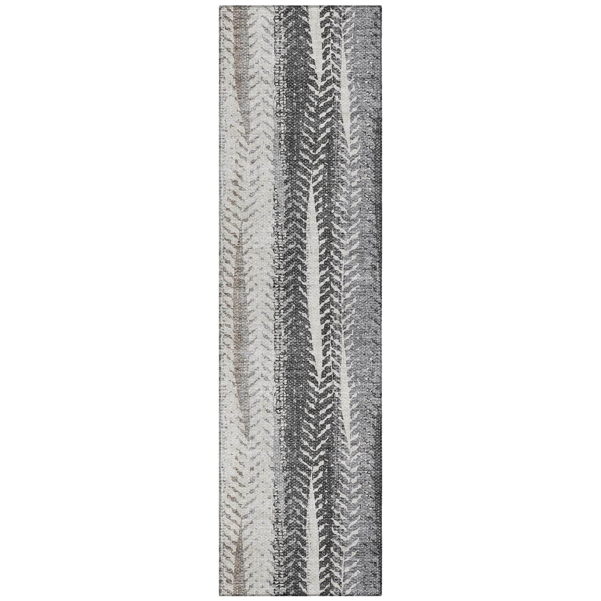 Machine Washable Khaki Brown Rug - Indoor / Outdoor - Kids / Pet Friendly Organic Print Rug