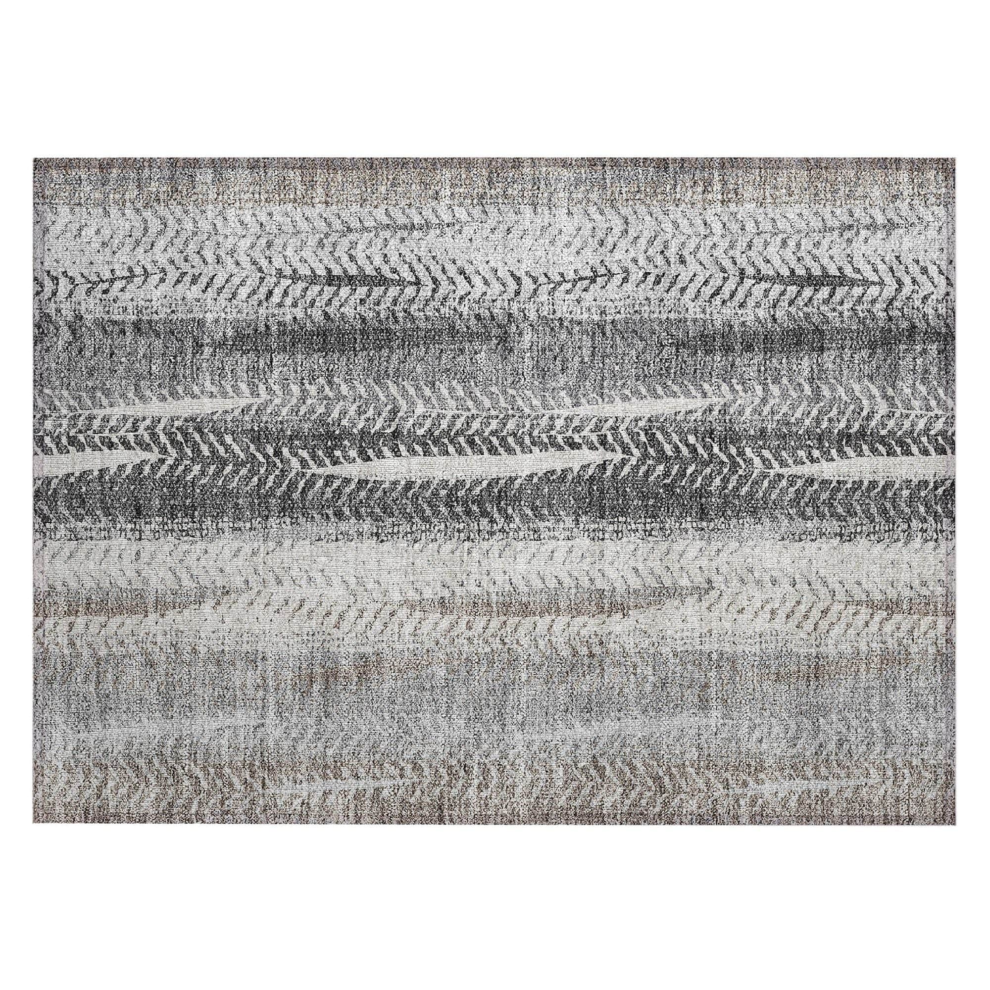 Machine Washable Khaki Brown Rug - Indoor / Outdoor - Kids / Pet Friendly Organic Print Rug
