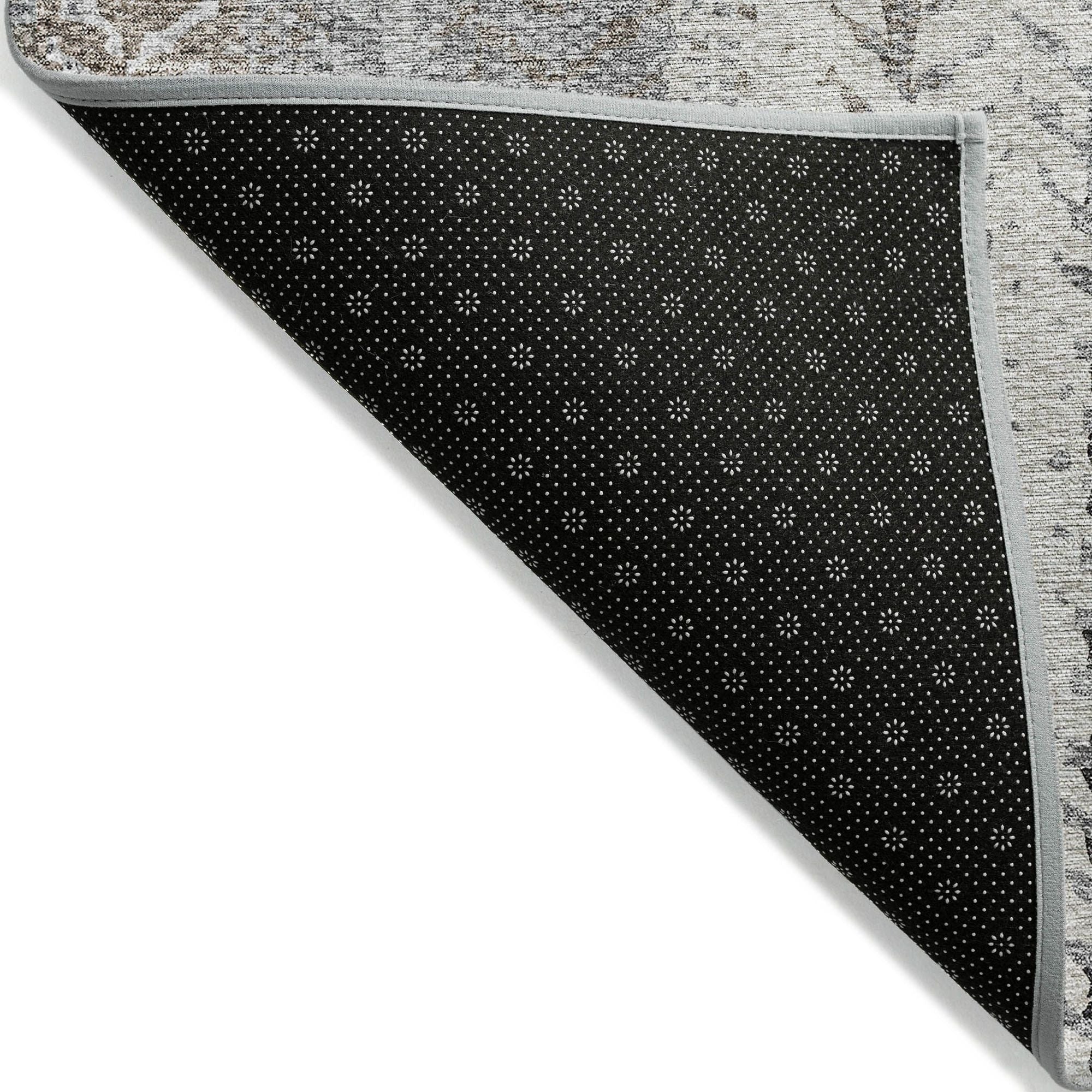 Machine Washable Khaki Brown Rug - Indoor / Outdoor - Kids / Pet Friendly Organic Print Rug