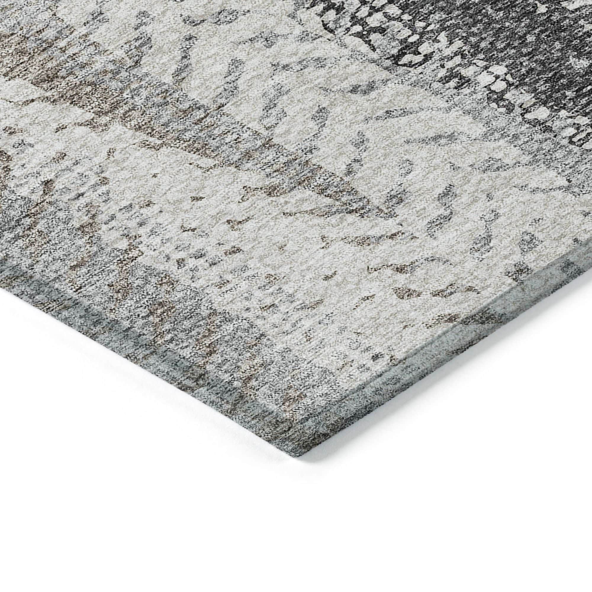 Machine Washable Khaki Brown Rug - Indoor / Outdoor - Kids / Pet Friendly Organic Print Rug