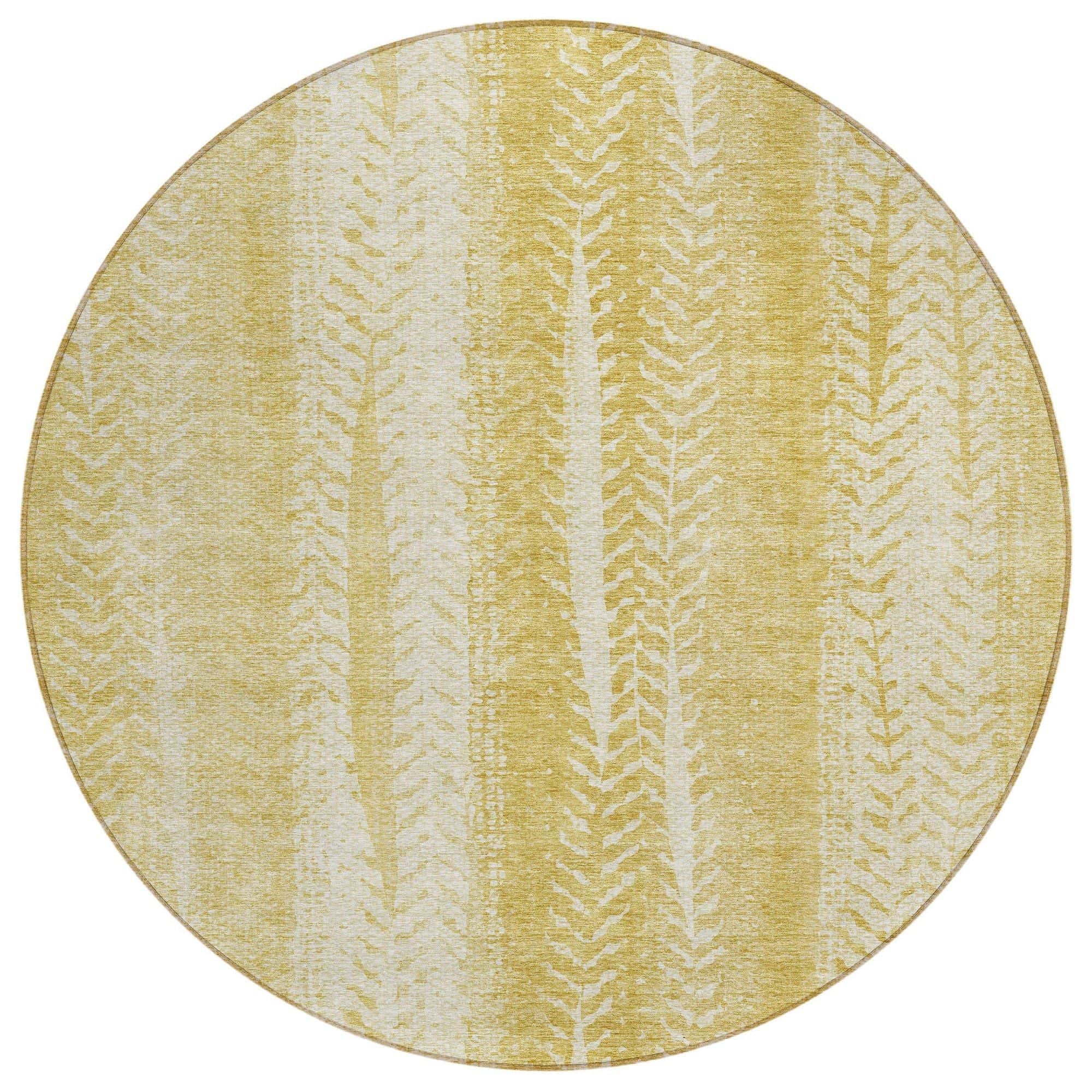 Machine Washable Gold Rug - Indoor / Outdoor - Kids / Pet Friendly Organic Print Rug