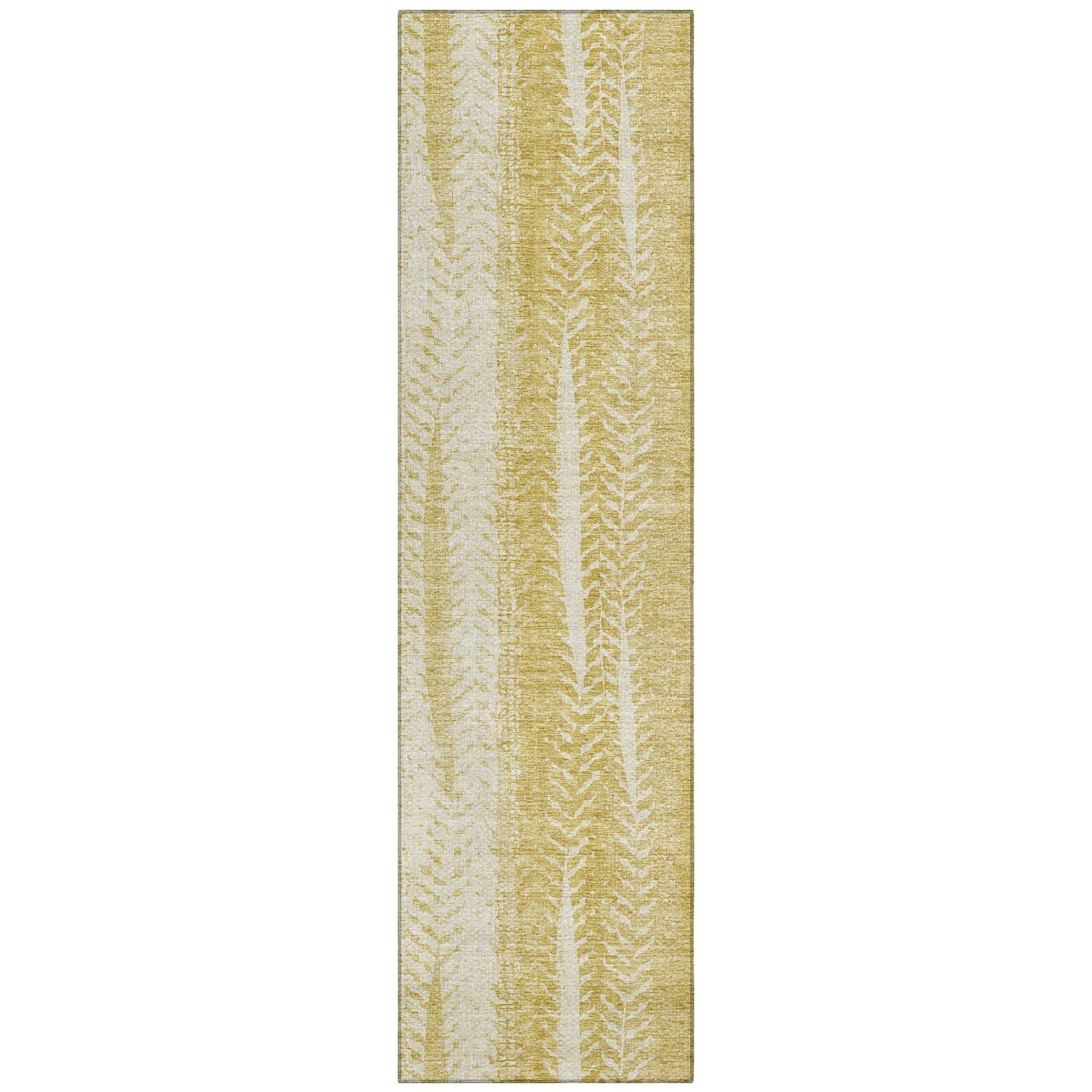 Machine Washable Gold Rug - Indoor / Outdoor - Kids / Pet Friendly Organic Print Rug