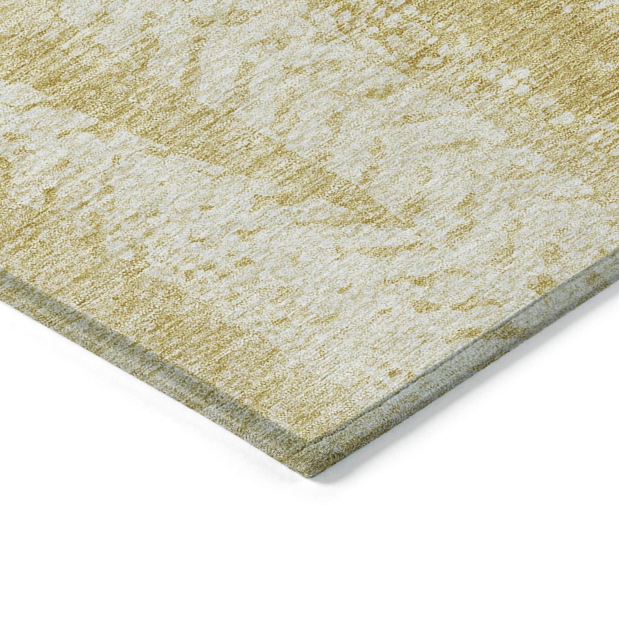 Machine Washable Gold Rug - Indoor / Outdoor - Kids / Pet Friendly Organic Print Rug