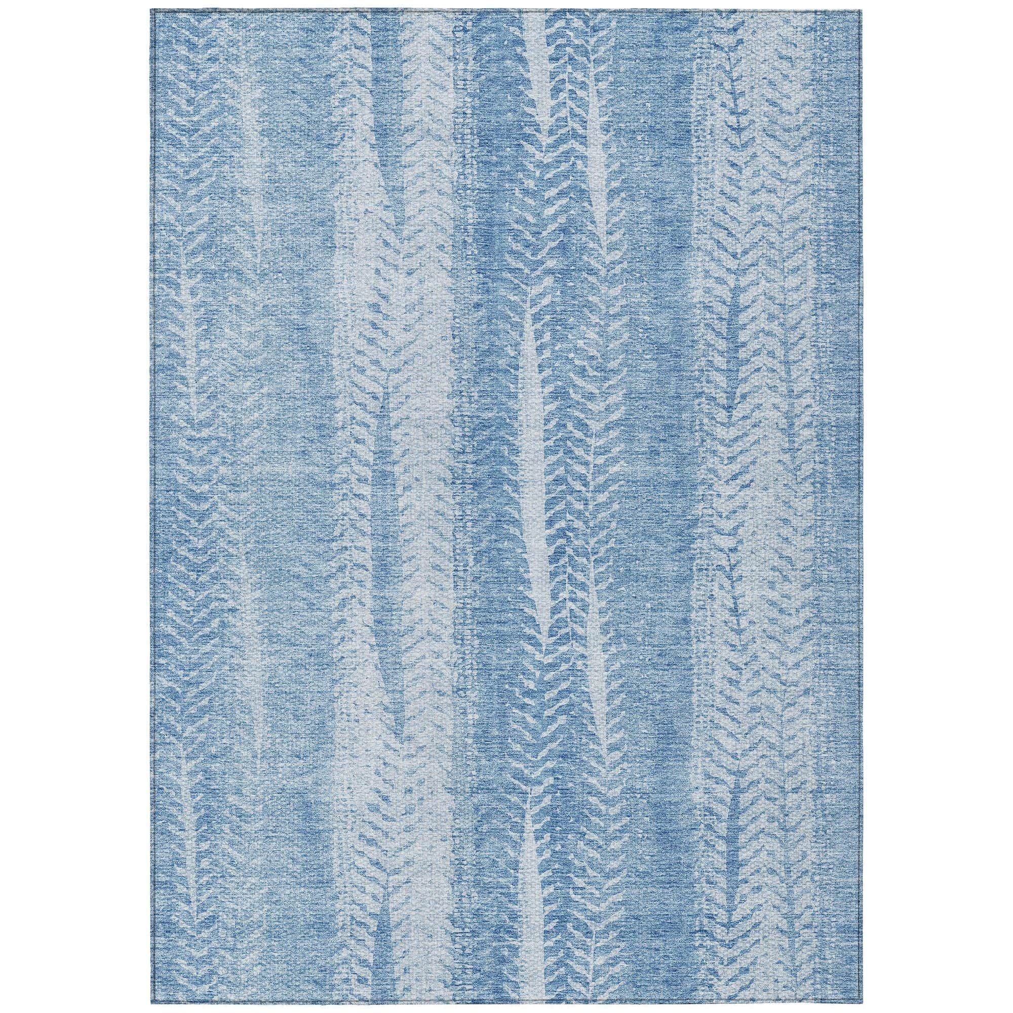 Machine Washable Sky Blue Rug - Indoor / Outdoor - Kids / Pet Friendly Organic Print Rug