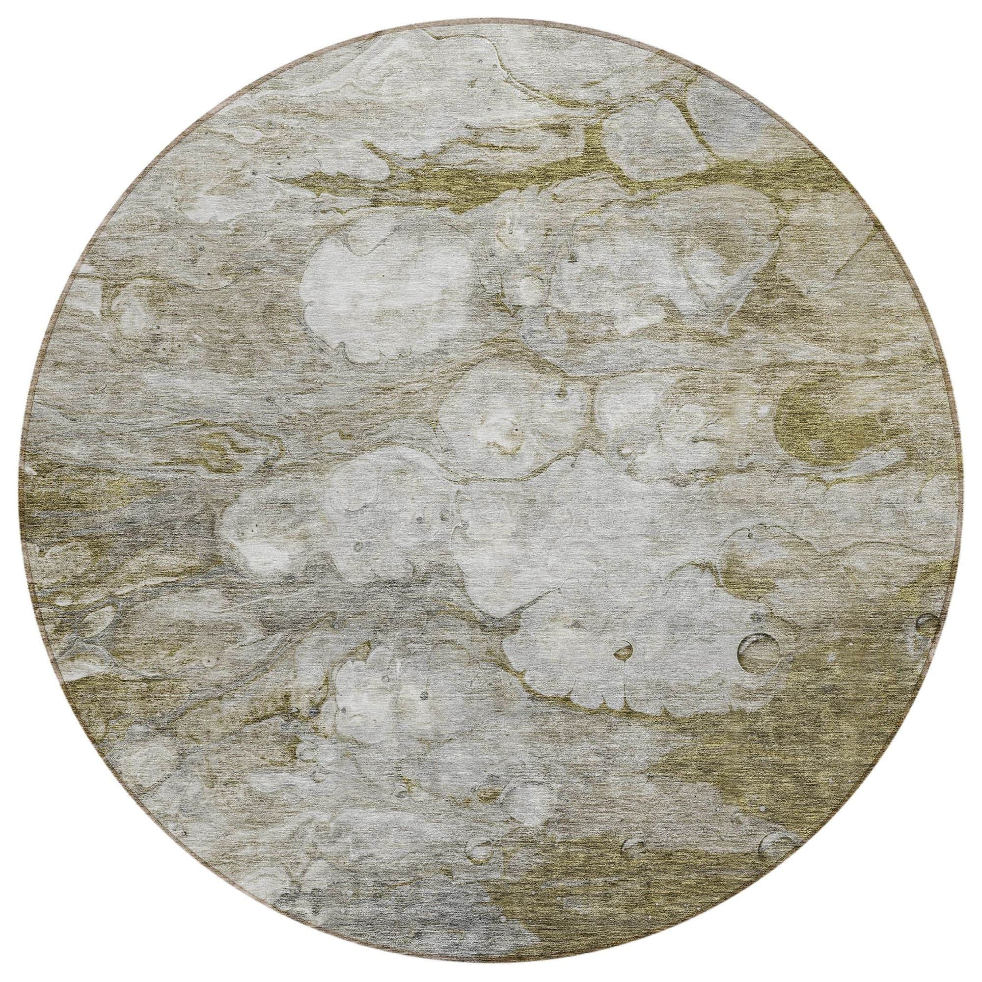 Machine Washable Brown Rug - Indoor / Outdoor - Kids / Pet Friendly Abstract Print Rug