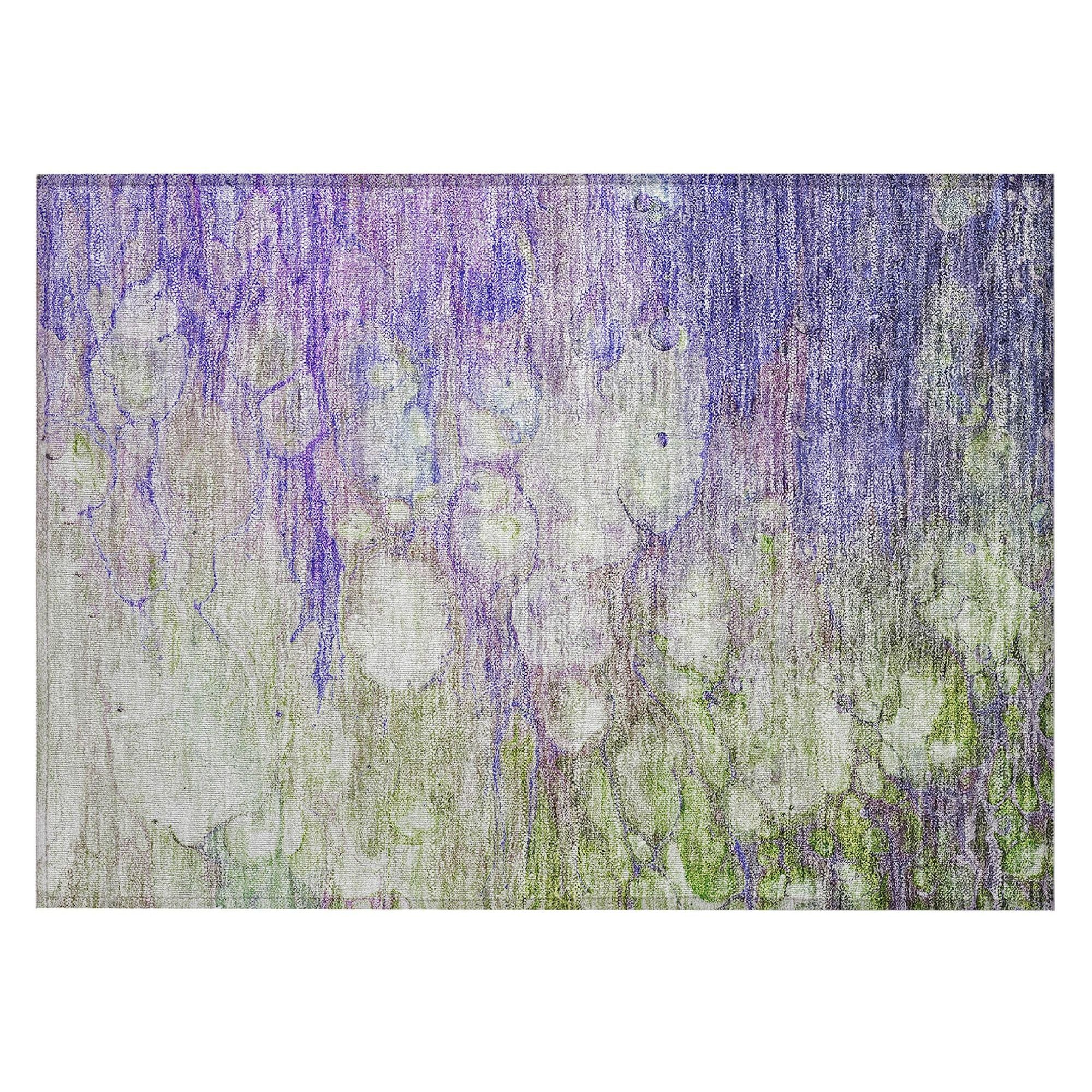 Machine Washable Purple Rug - Indoor / Outdoor - Kids / Pet Friendly Abstract Print Rug