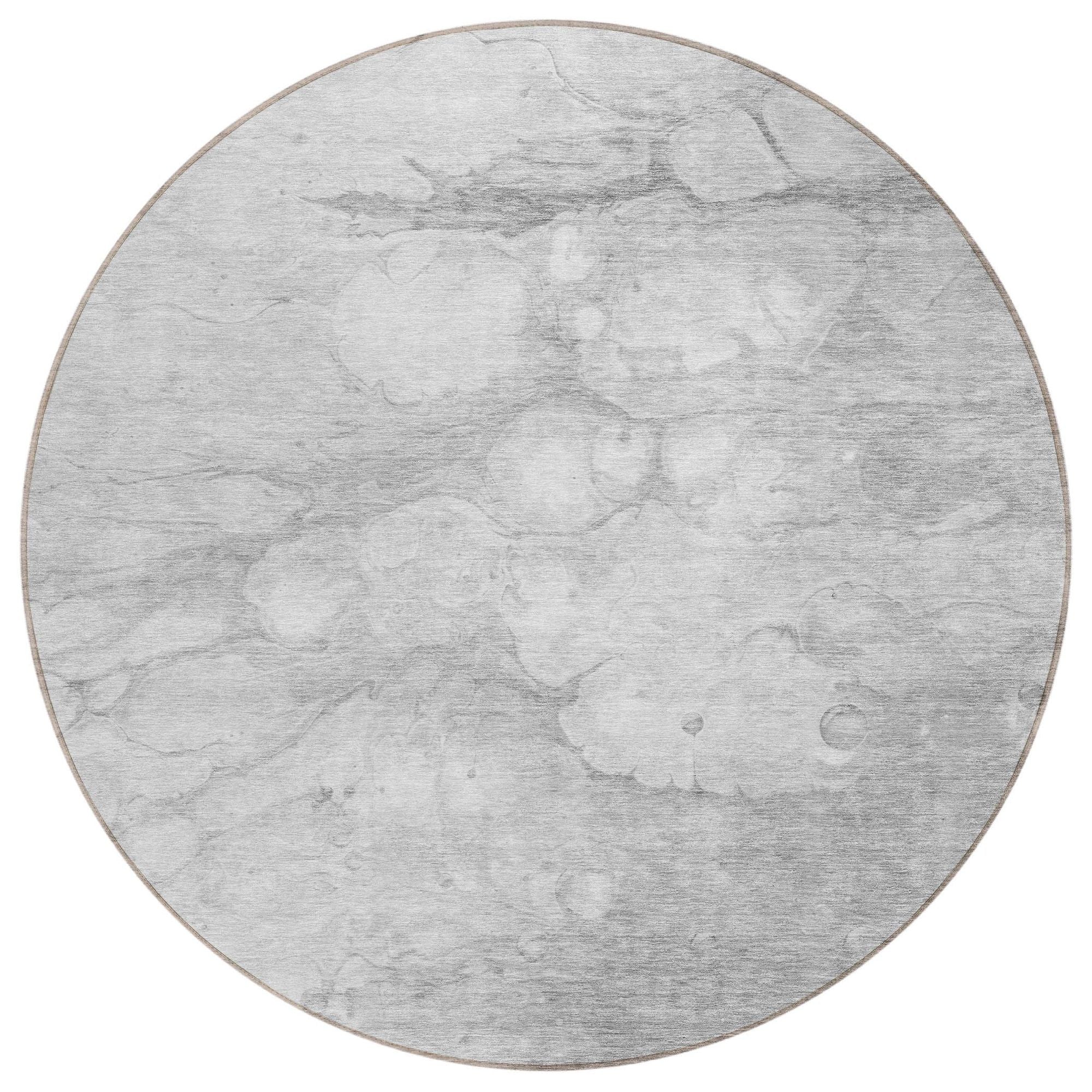 Machine Washable Silver Gray Rug - Indoor / Outdoor - Kids / Pet Friendly Abstract Print Rug