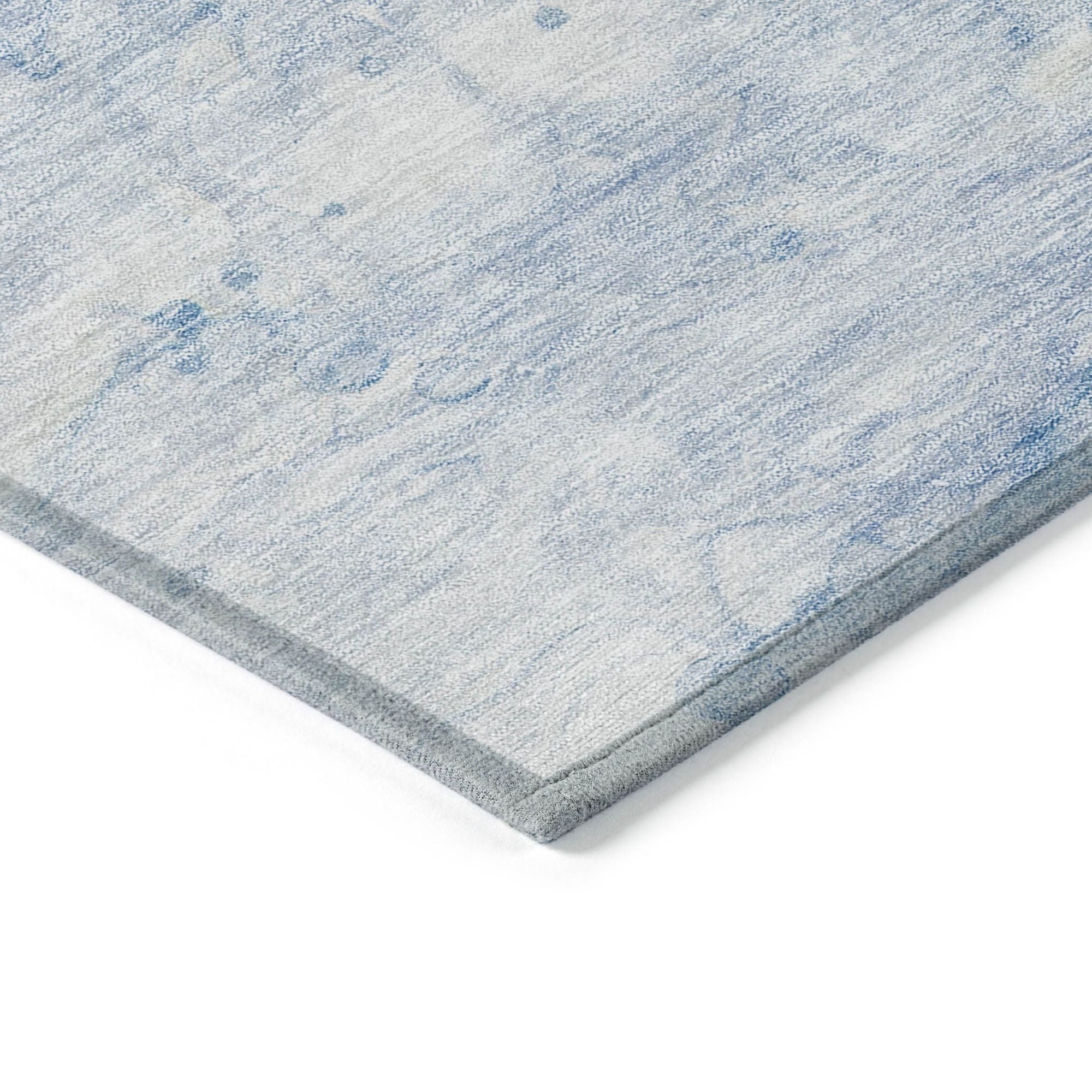Machine Washable Sky Blue Rug - Indoor / Outdoor - Kids / Pet Friendly Abstract Print Rug