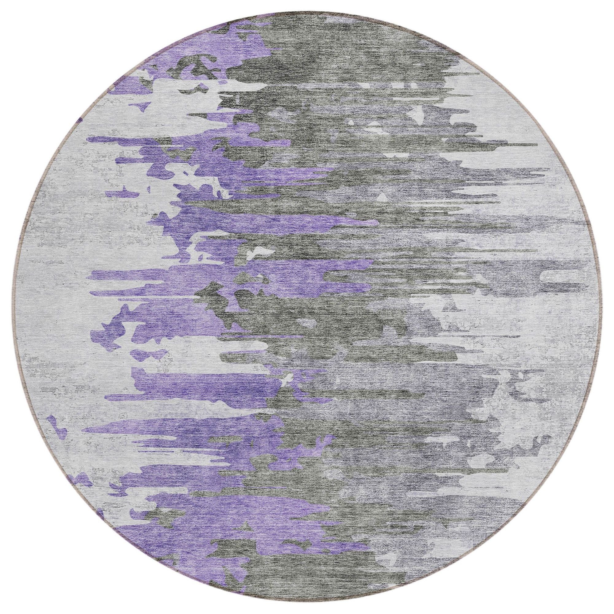 Machine Washable Purple Rug - Indoor / Outdoor - Kids / Pet Friendly Modern Print Rug
