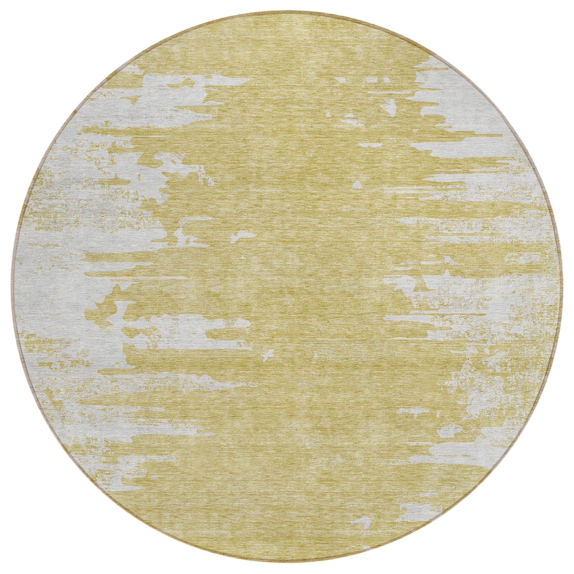 Machine Washable Gold Rug - Indoor / Outdoor - Kids / Pet Friendly Modern Print Rug
