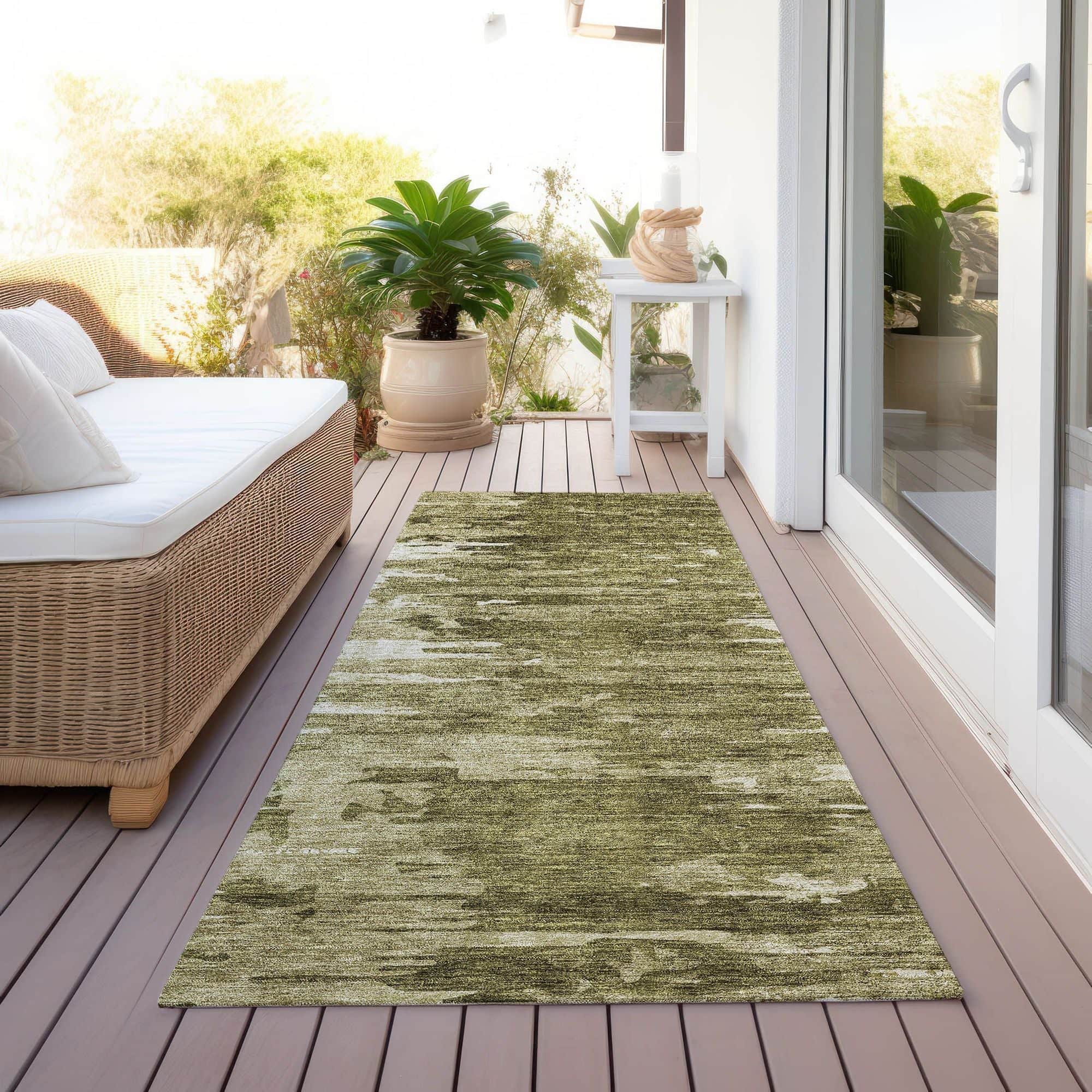 Machine Washable Mocha Brown Rug - Indoor / Outdoor - Kids / Pet Friendly Modern Print Rug