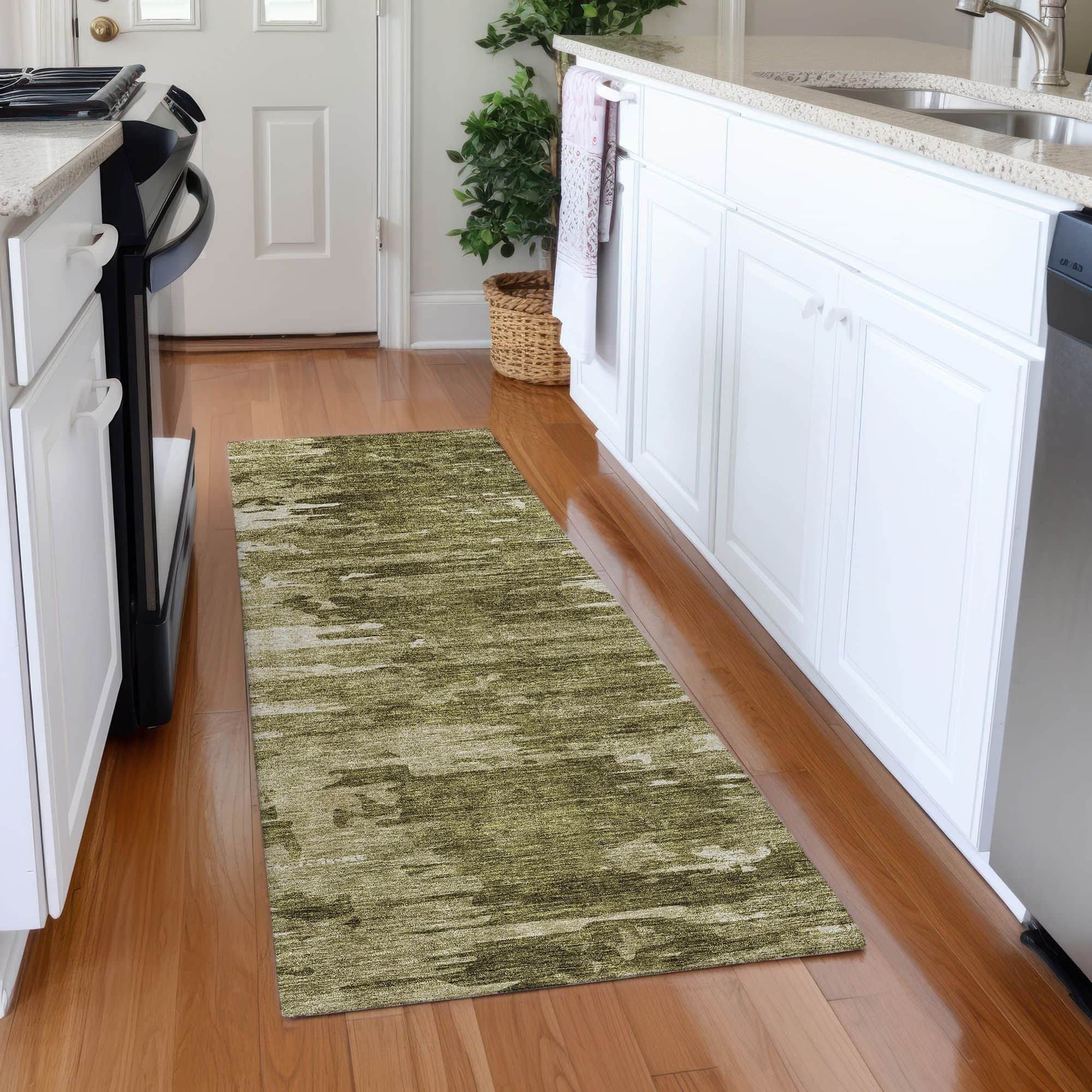 Machine Washable Mocha Brown Rug - Indoor / Outdoor - Kids / Pet Friendly Modern Print Rug