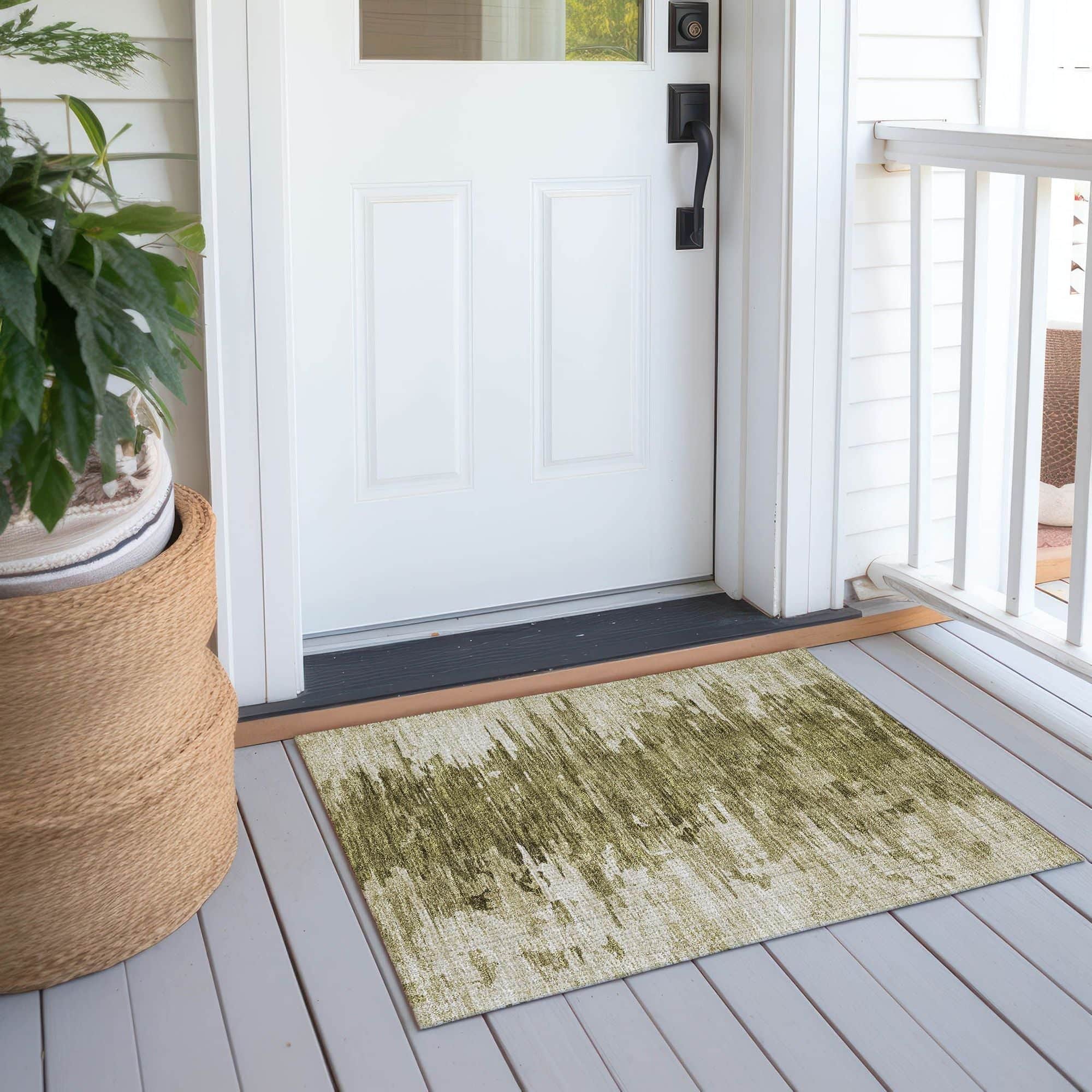 Machine Washable Mocha Brown Rug - Indoor / Outdoor - Kids / Pet Friendly Modern Print Rug