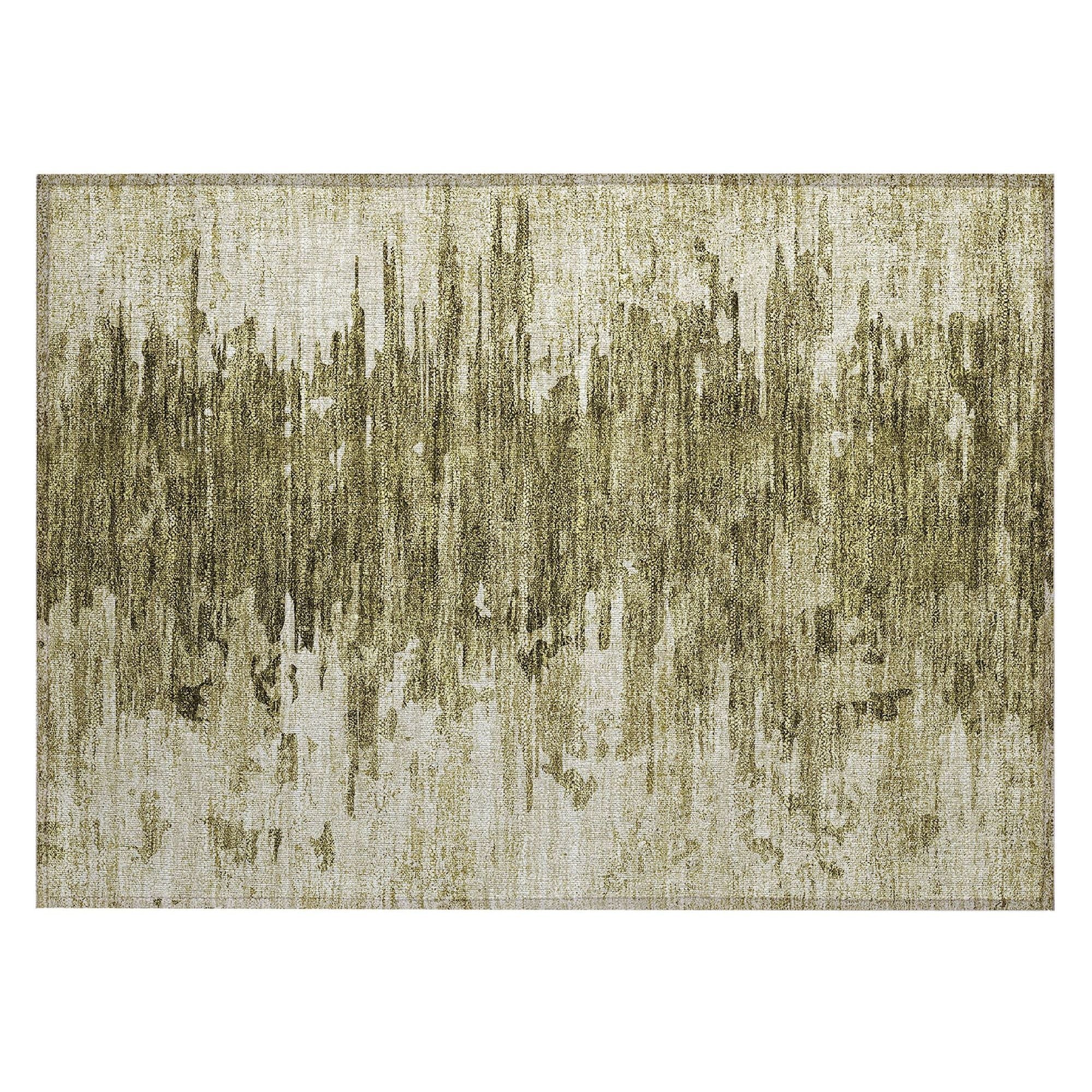Machine Washable Mocha Brown Rug - Indoor / Outdoor - Kids / Pet Friendly Modern Print Rug