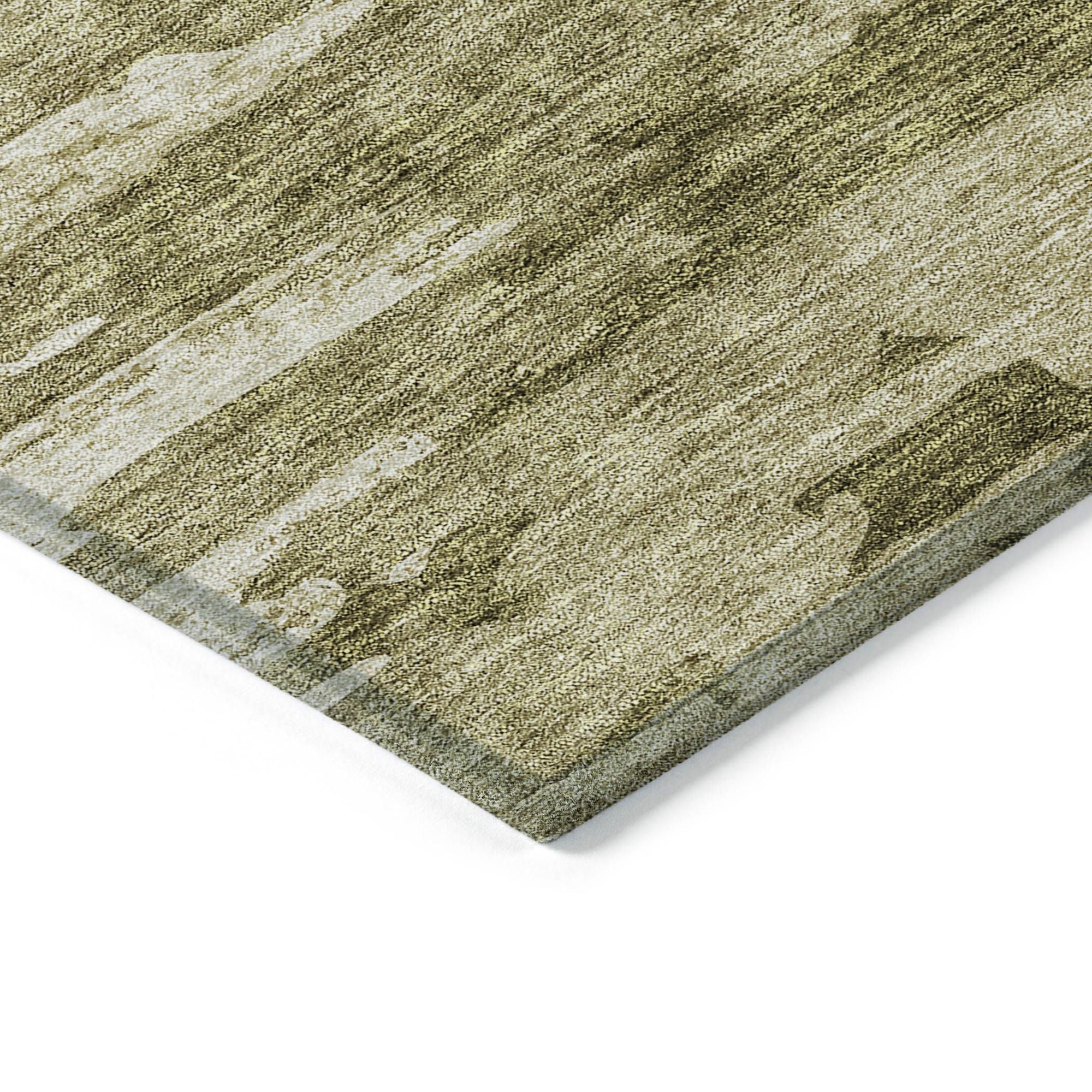Machine Washable Mocha Brown Rug - Indoor / Outdoor - Kids / Pet Friendly Modern Print Rug