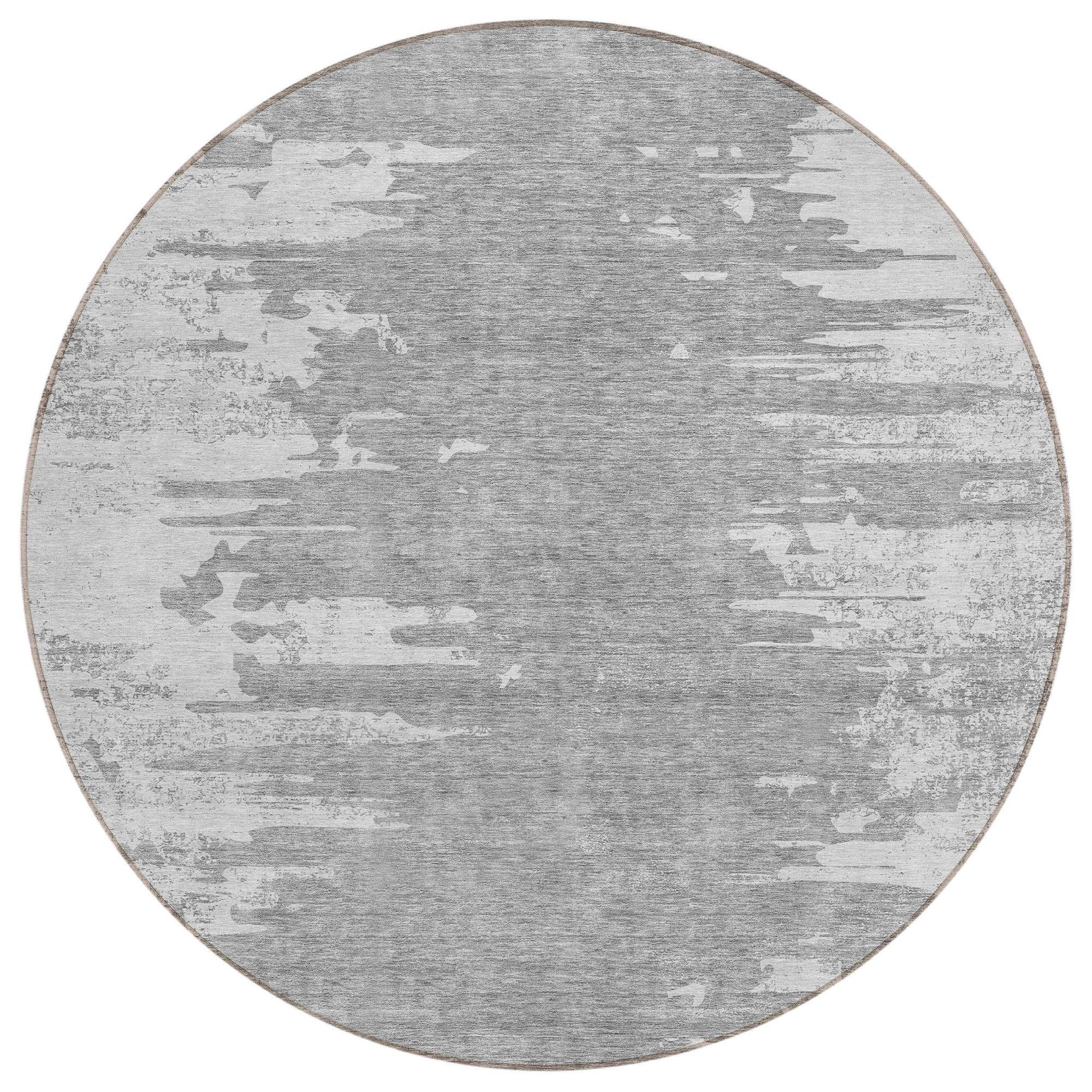 Machine Washable Silver Gray Rug - Indoor / Outdoor - Kids / Pet Friendly Modern Print Rug