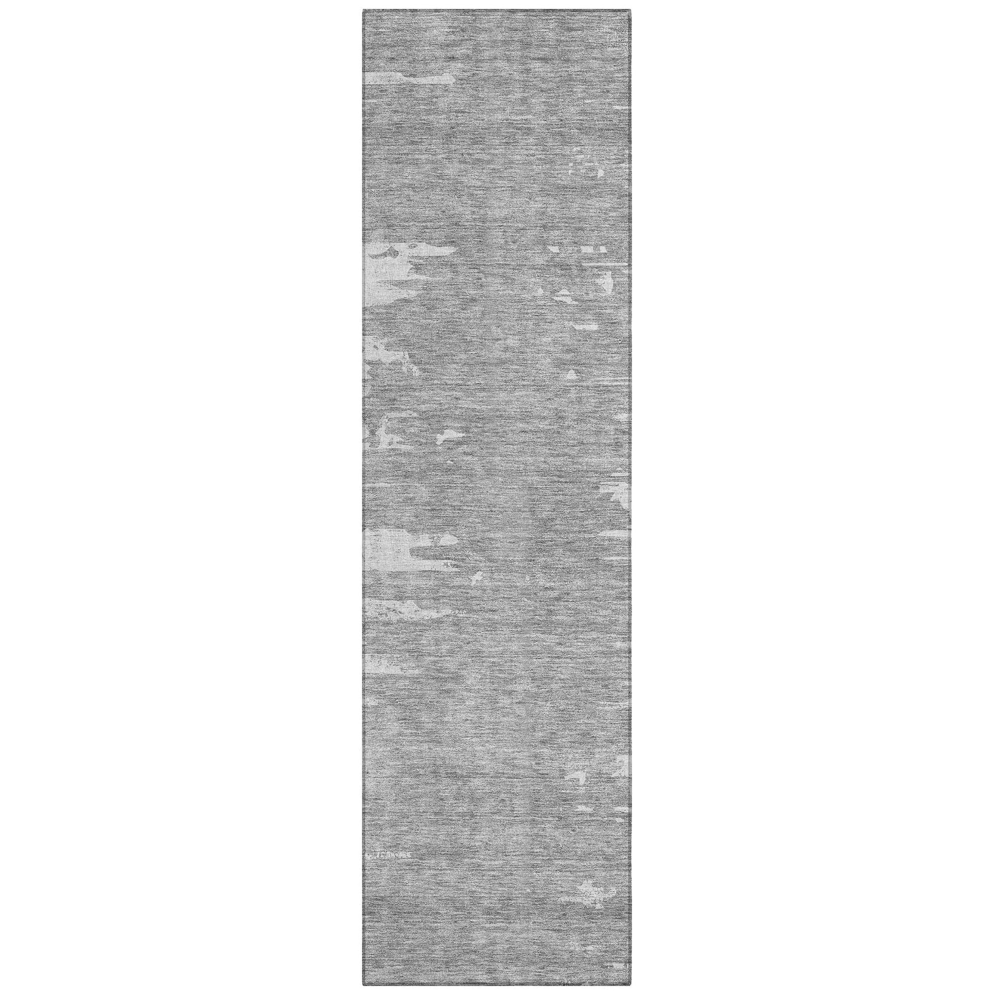 Machine Washable Silver Gray Rug - Indoor / Outdoor - Kids / Pet Friendly Modern Print Rug