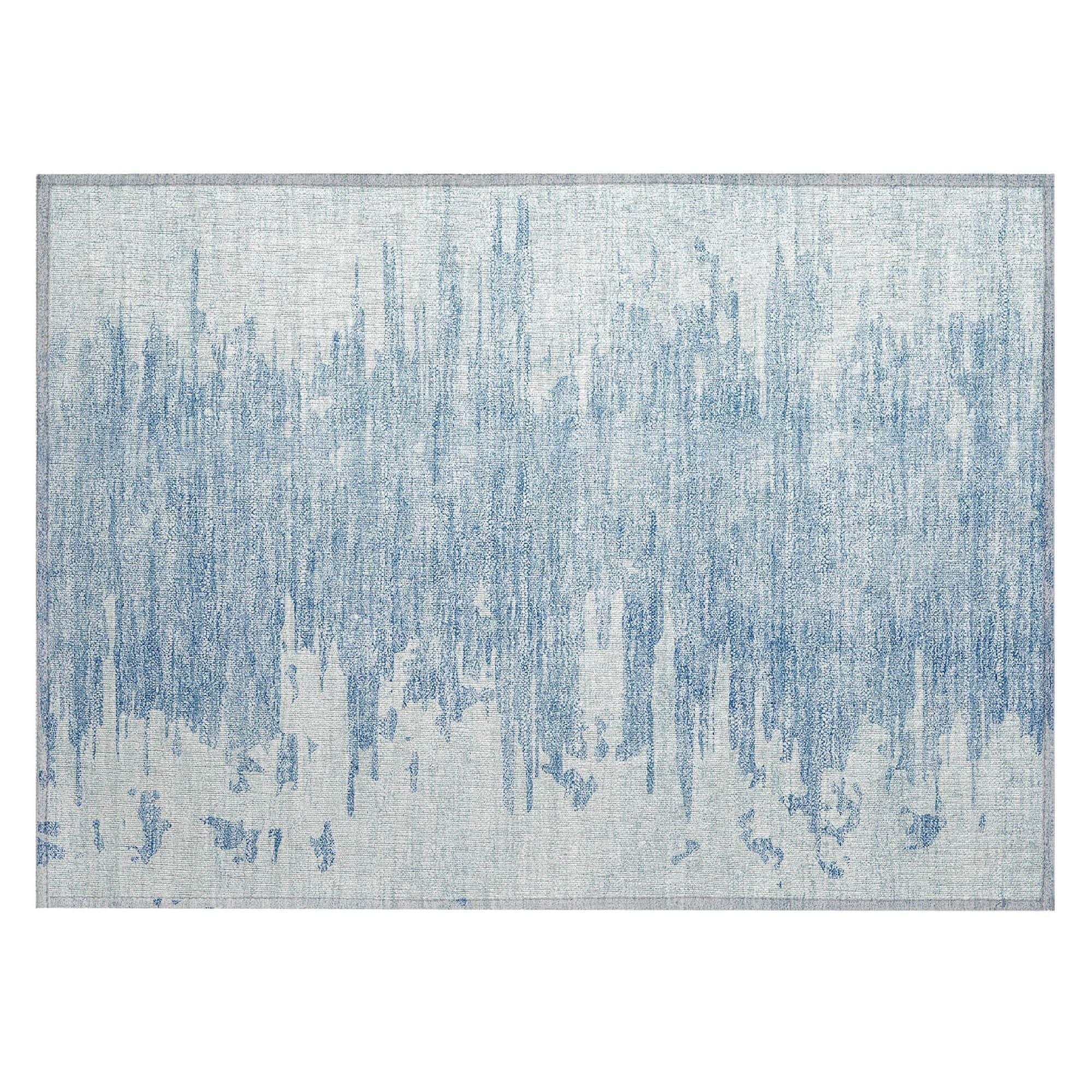 Machine Washable Sky Blue Rug - Indoor / Outdoor - Kids / Pet Friendly Modern Print Rug