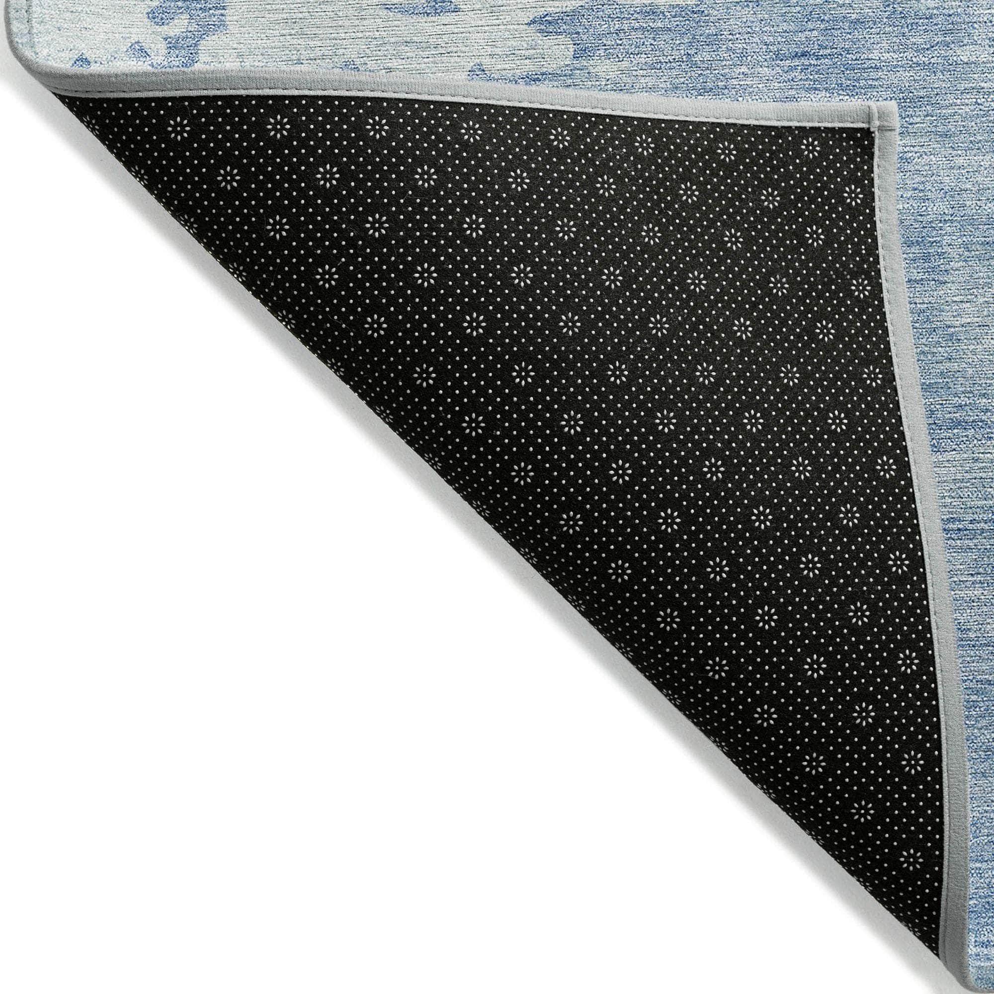 Machine Washable Sky Blue Rug - Indoor / Outdoor - Kids / Pet Friendly Modern Print Rug