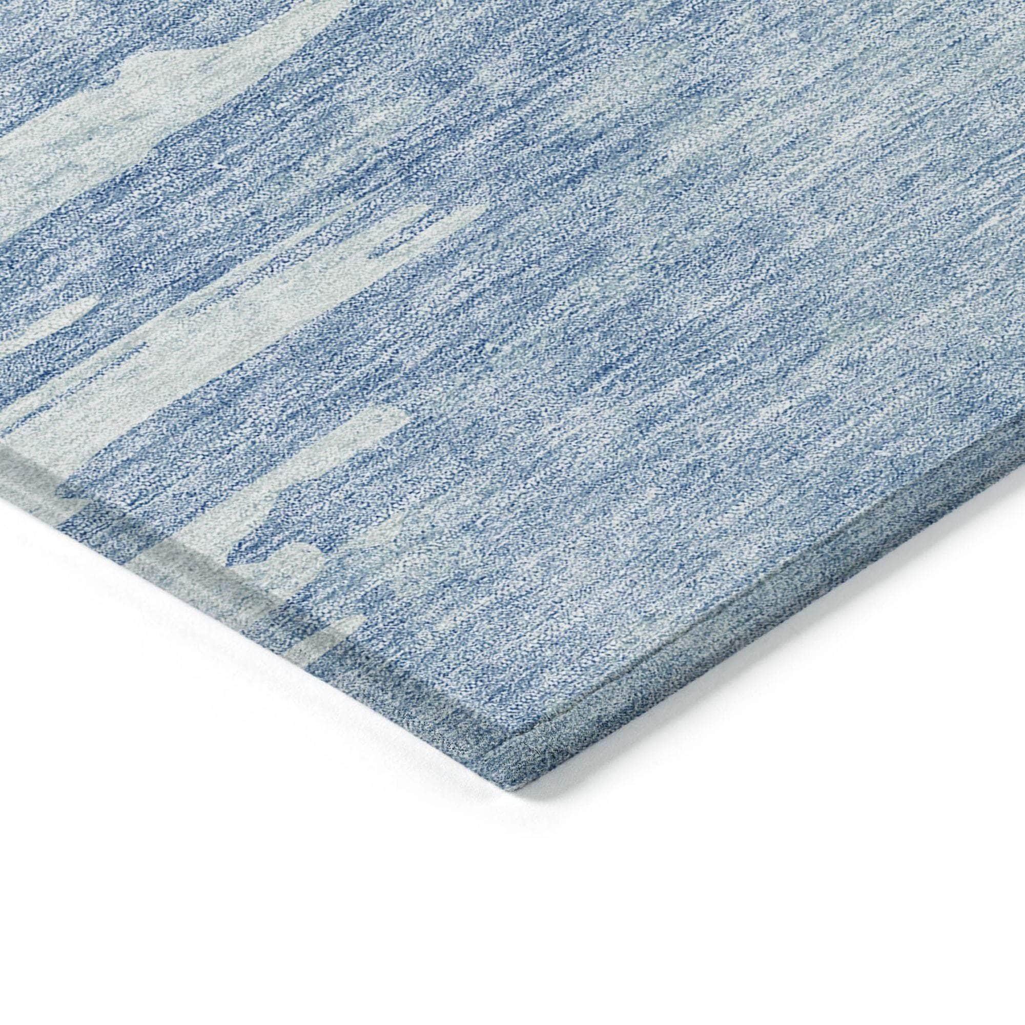 Machine Washable Sky Blue Rug - Indoor / Outdoor - Kids / Pet Friendly Modern Print Rug