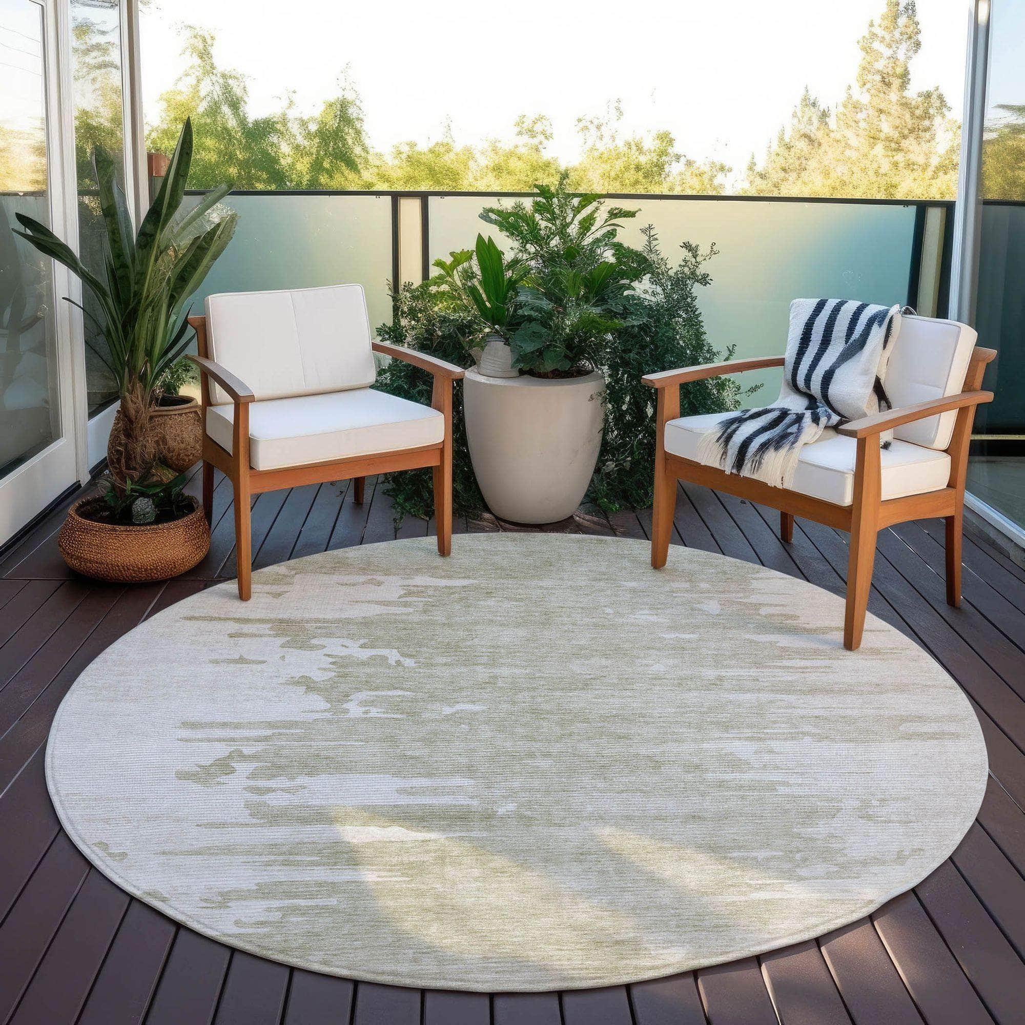 Machine Washable Taupe Brown Rug - Indoor / Outdoor - Kids / Pet Friendly Modern Print Rug