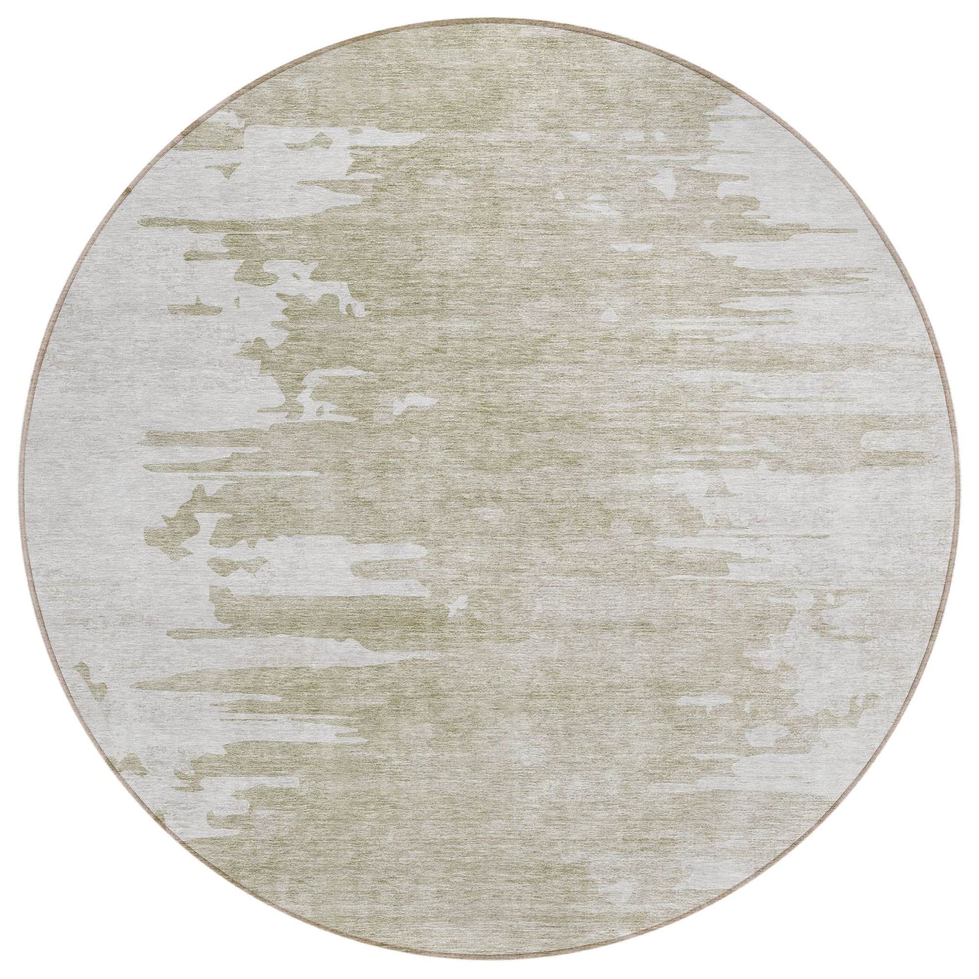 Machine Washable Taupe Brown Rug - Indoor / Outdoor - Kids / Pet Friendly Modern Print Rug