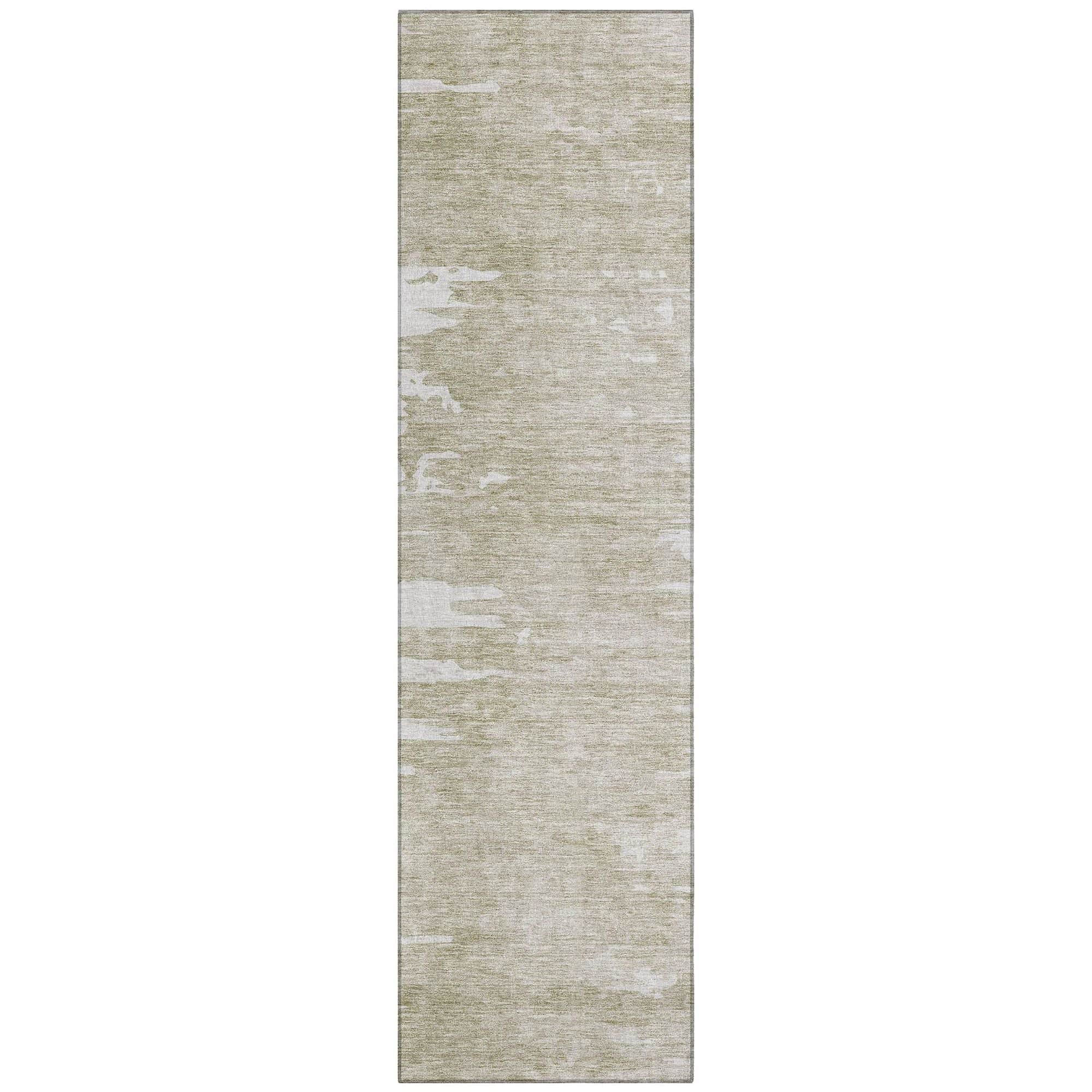 Machine Washable Taupe Brown Rug - Indoor / Outdoor - Kids / Pet Friendly Modern Print Rug