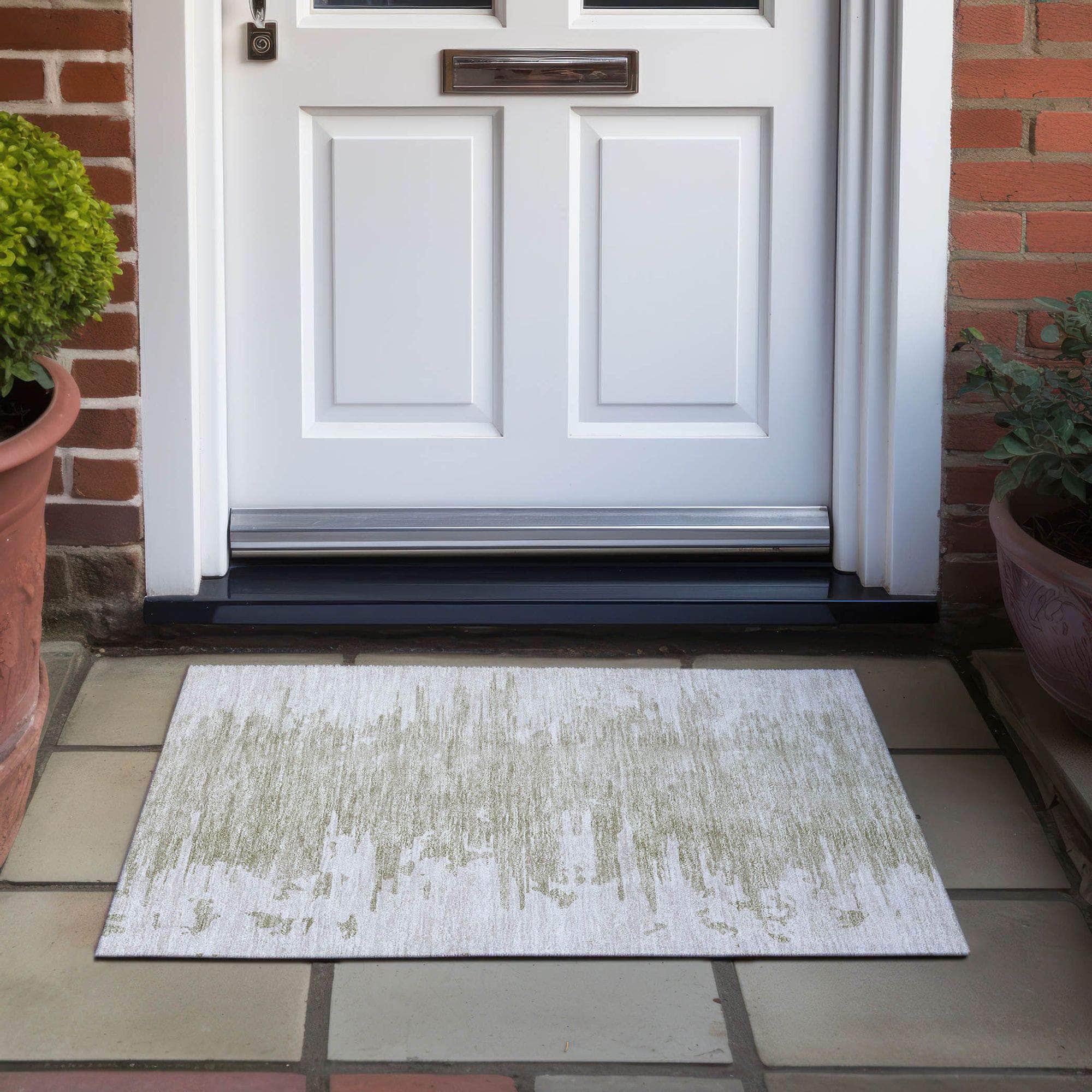 Machine Washable Taupe Brown Rug - Indoor / Outdoor - Kids / Pet Friendly Modern Print Rug