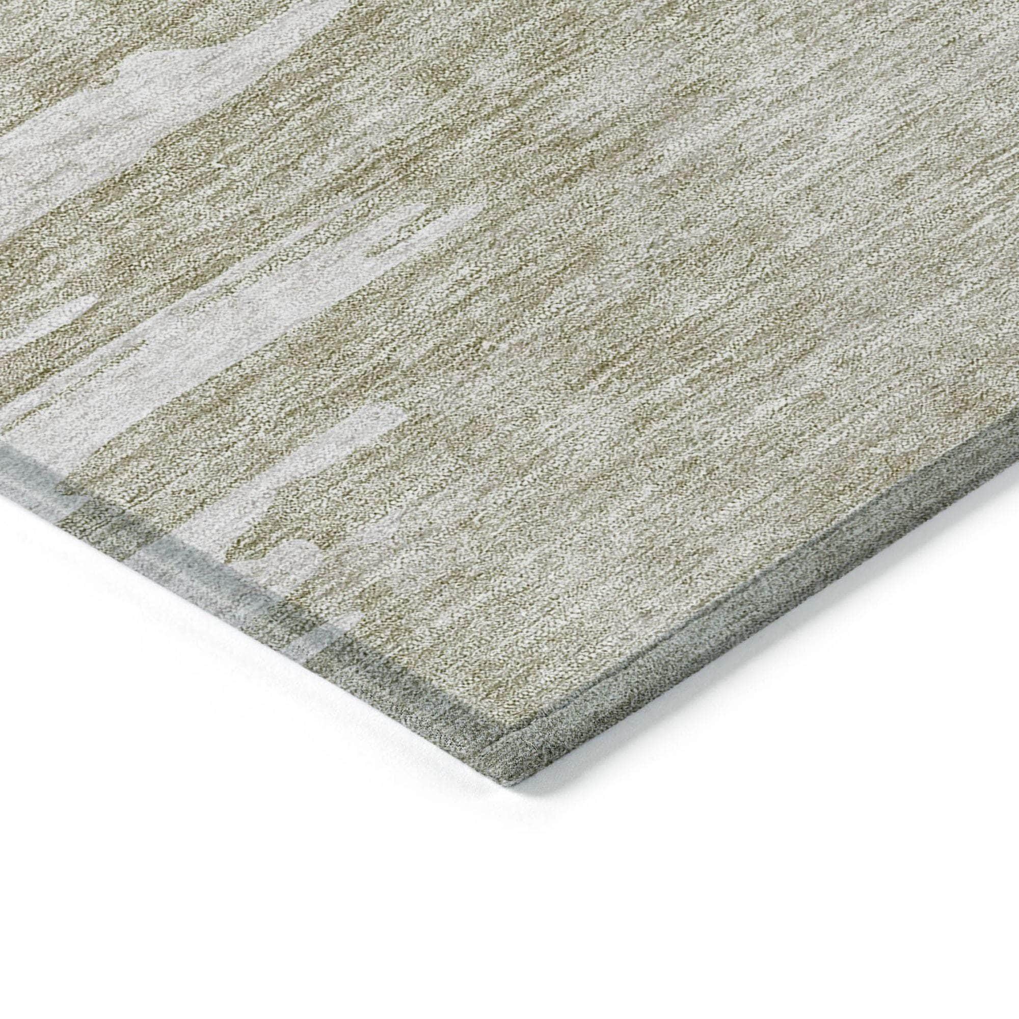 Machine Washable Taupe Brown Rug - Indoor / Outdoor - Kids / Pet Friendly Modern Print Rug