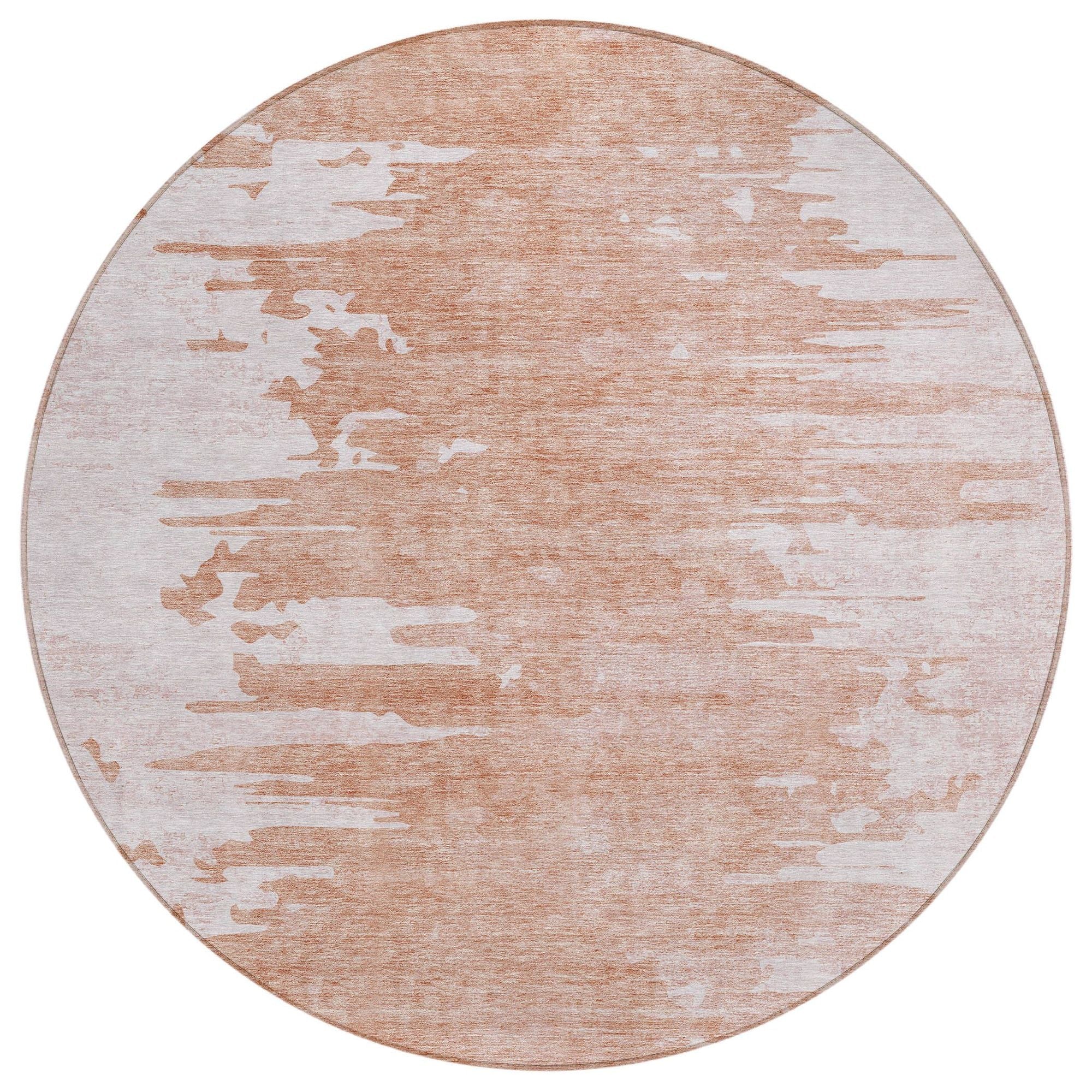 Machine Washable Terracotta Orange Rug - Indoor / Outdoor - Kids / Pet Friendly Modern Print Rug