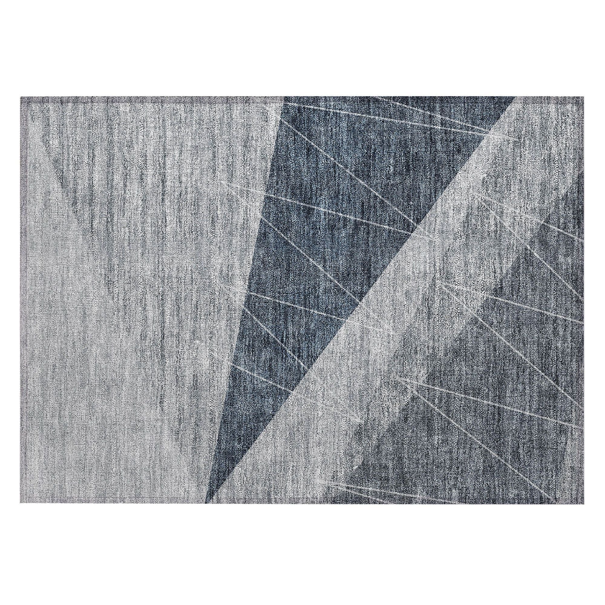 Machine Washable Charcoal Gray Rug - Indoor / Outdoor - Kids / Pet Friendly Modern Print Rug