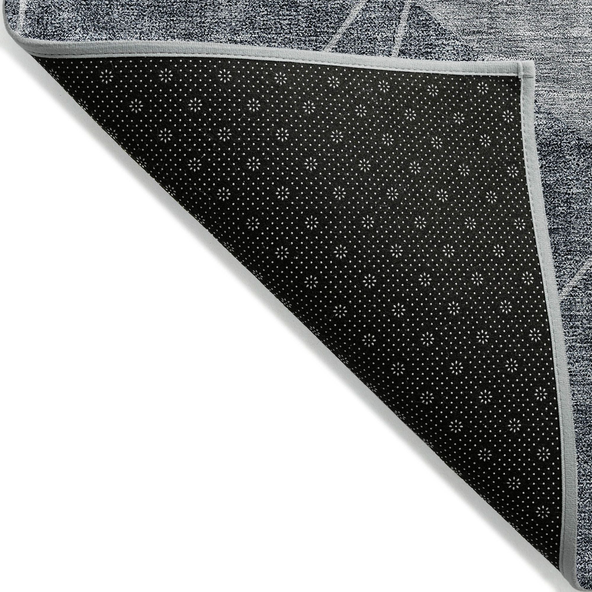 Machine Washable Charcoal Gray Rug - Indoor / Outdoor - Kids / Pet Friendly Modern Print Rug