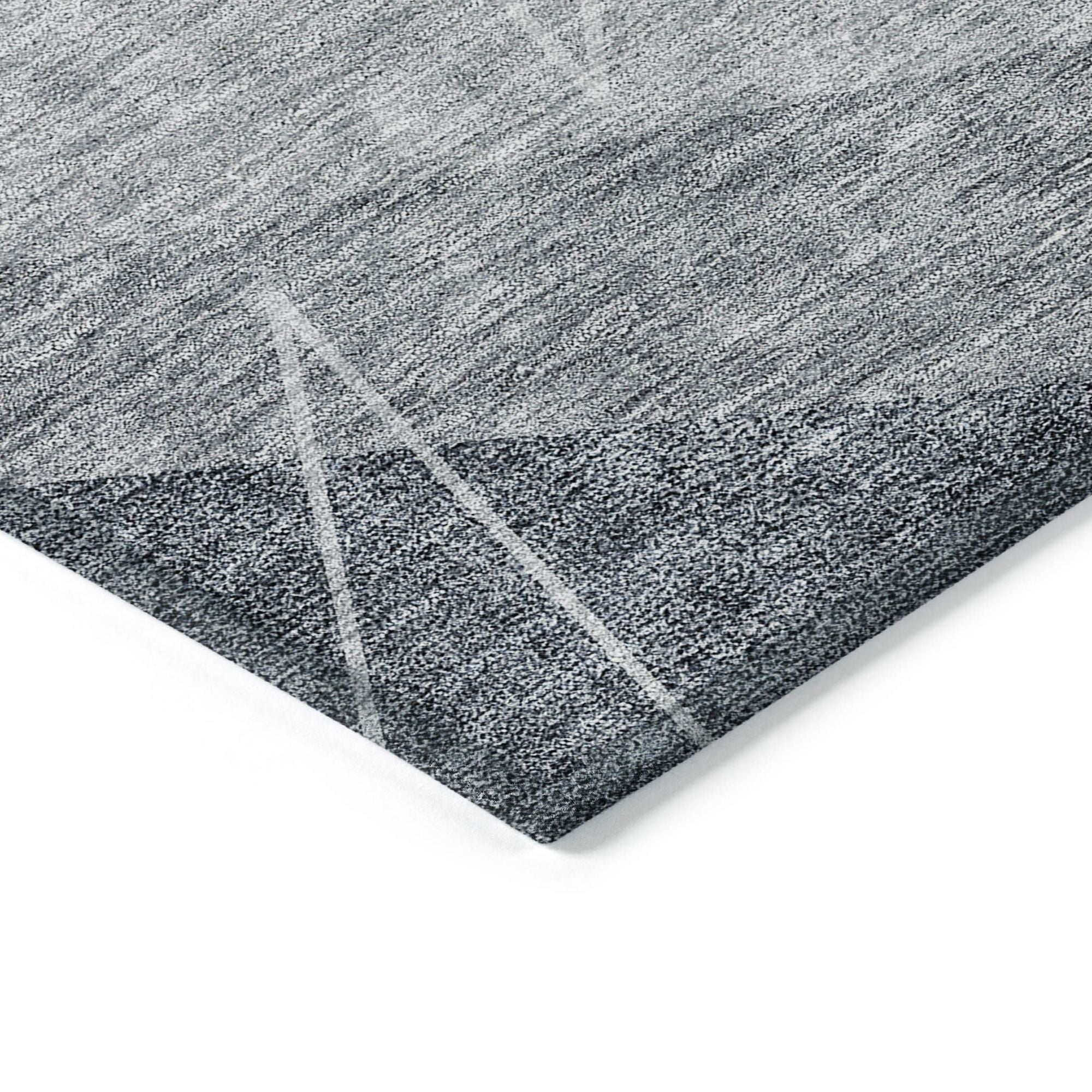 Machine Washable Charcoal Gray Rug - Indoor / Outdoor - Kids / Pet Friendly Modern Print Rug