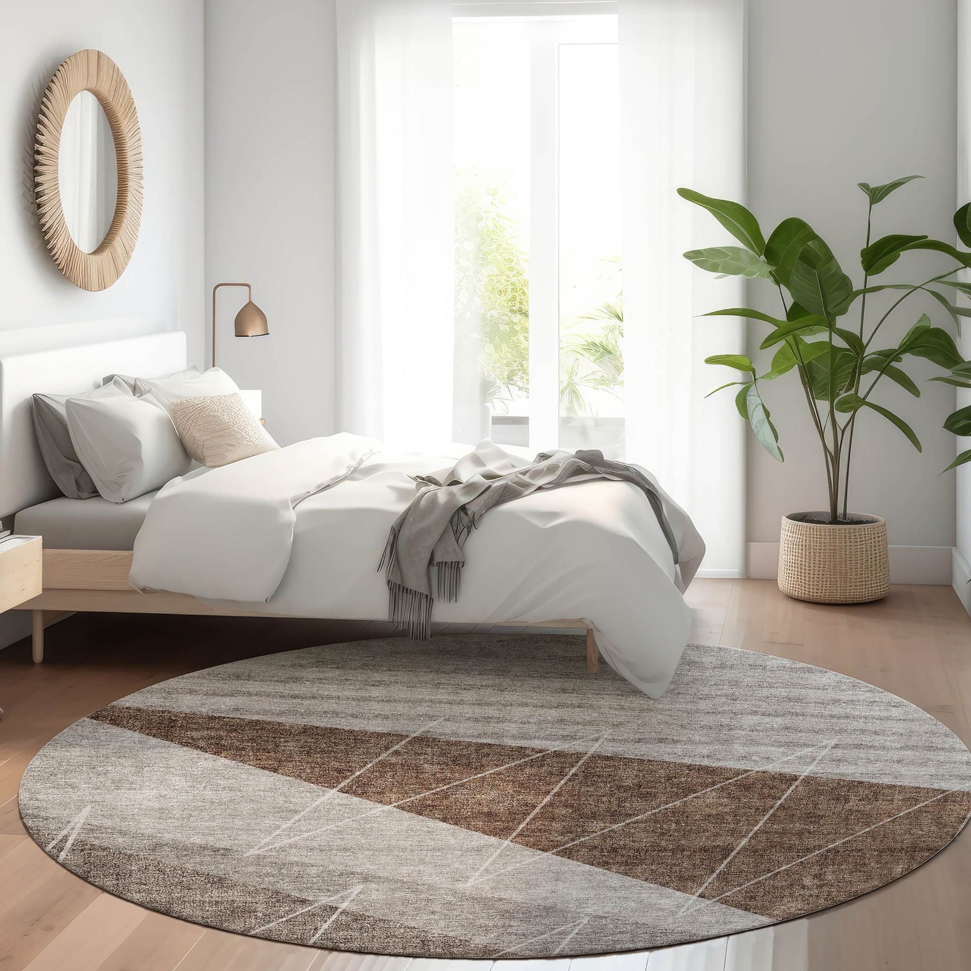 Machine Washable Gray Rug - Indoor / Outdoor - Kids / Pet Friendly Modern Print Rug