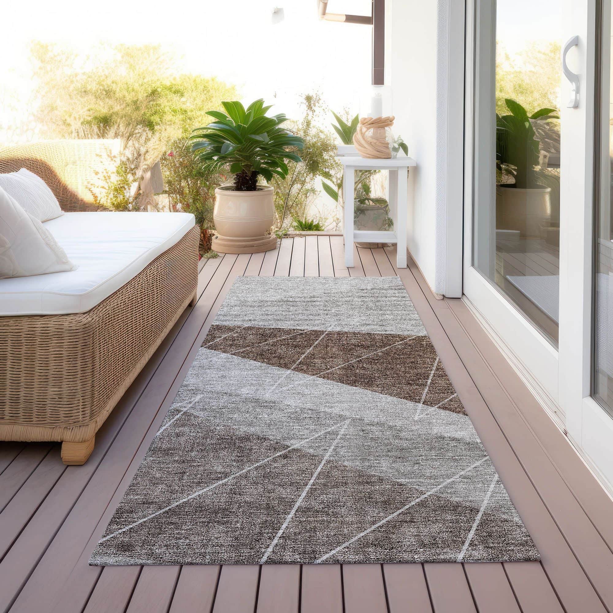 Machine Washable Gray Rug - Indoor / Outdoor - Kids / Pet Friendly Modern Print Rug