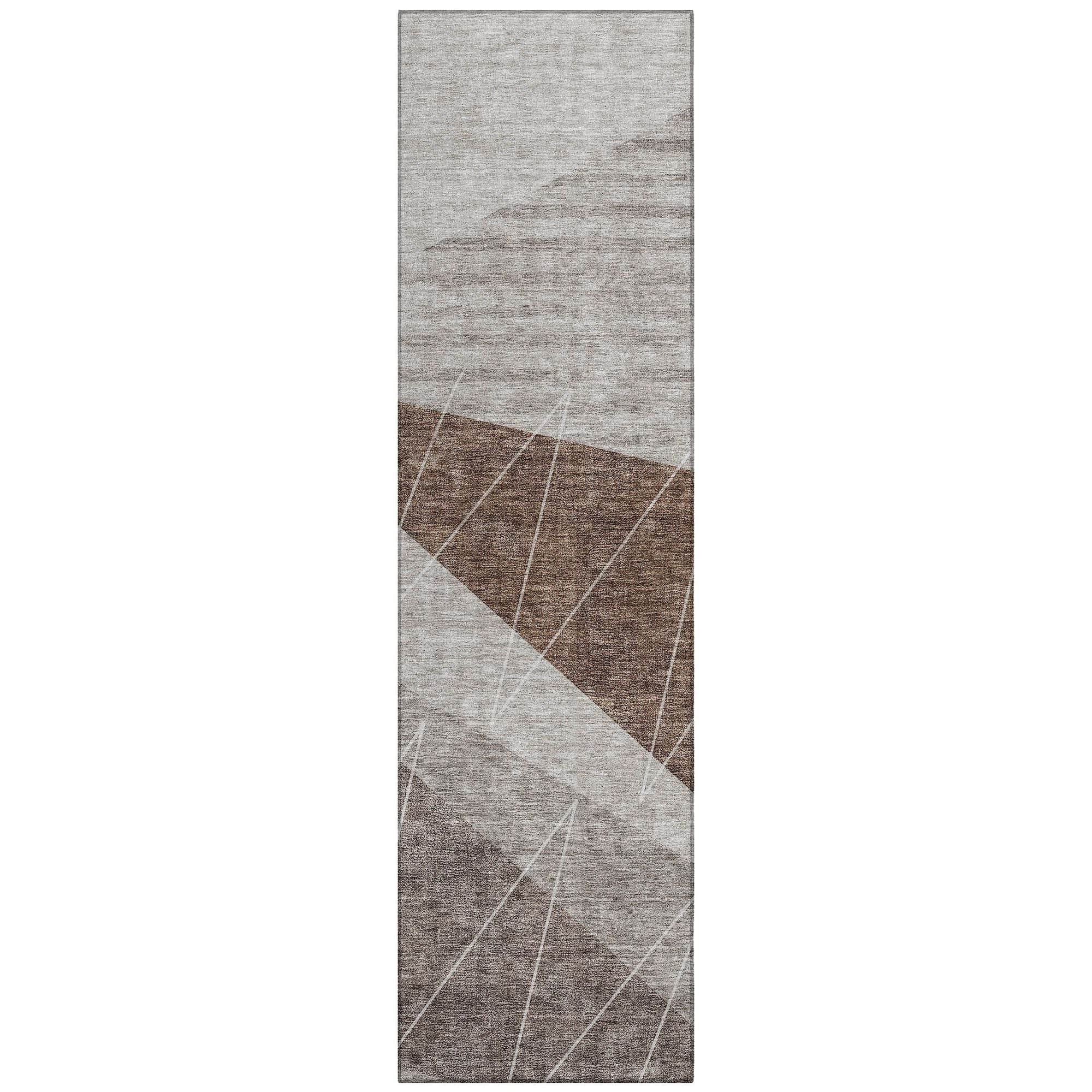 Machine Washable Gray Rug - Indoor / Outdoor - Kids / Pet Friendly Modern Print Rug