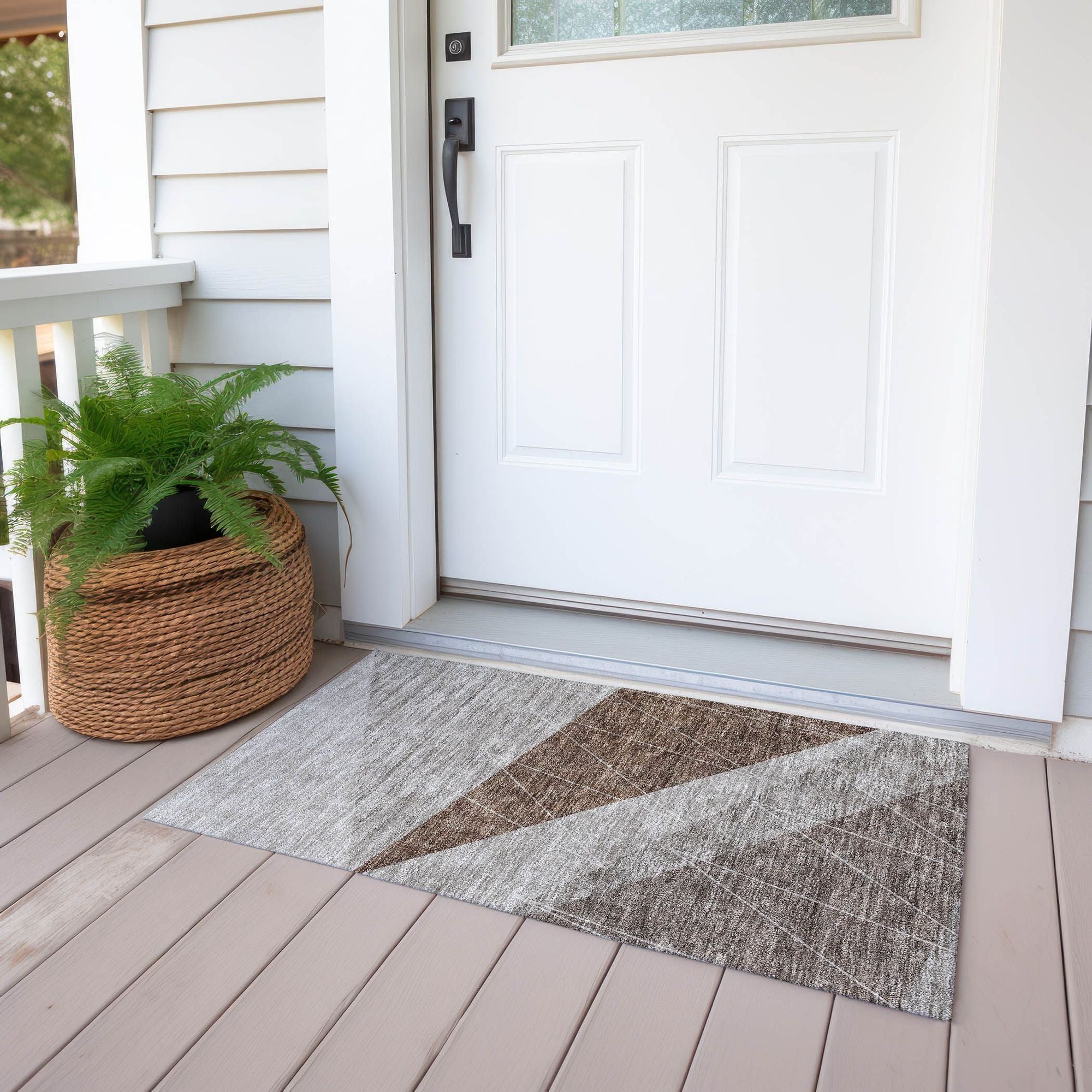 Machine Washable Gray Rug - Indoor / Outdoor - Kids / Pet Friendly Modern Print Rug