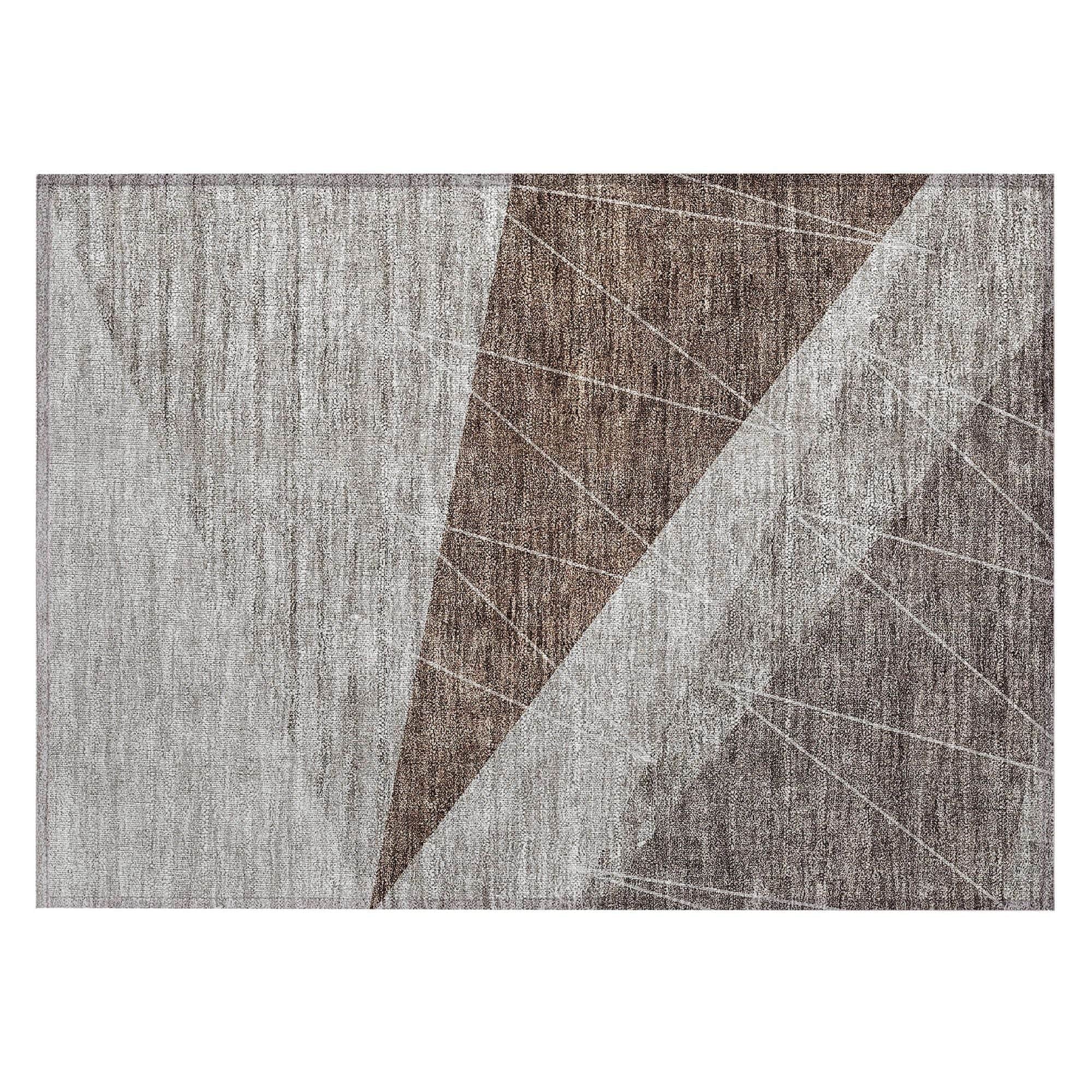 Machine Washable Gray Rug - Indoor / Outdoor - Kids / Pet Friendly Modern Print Rug