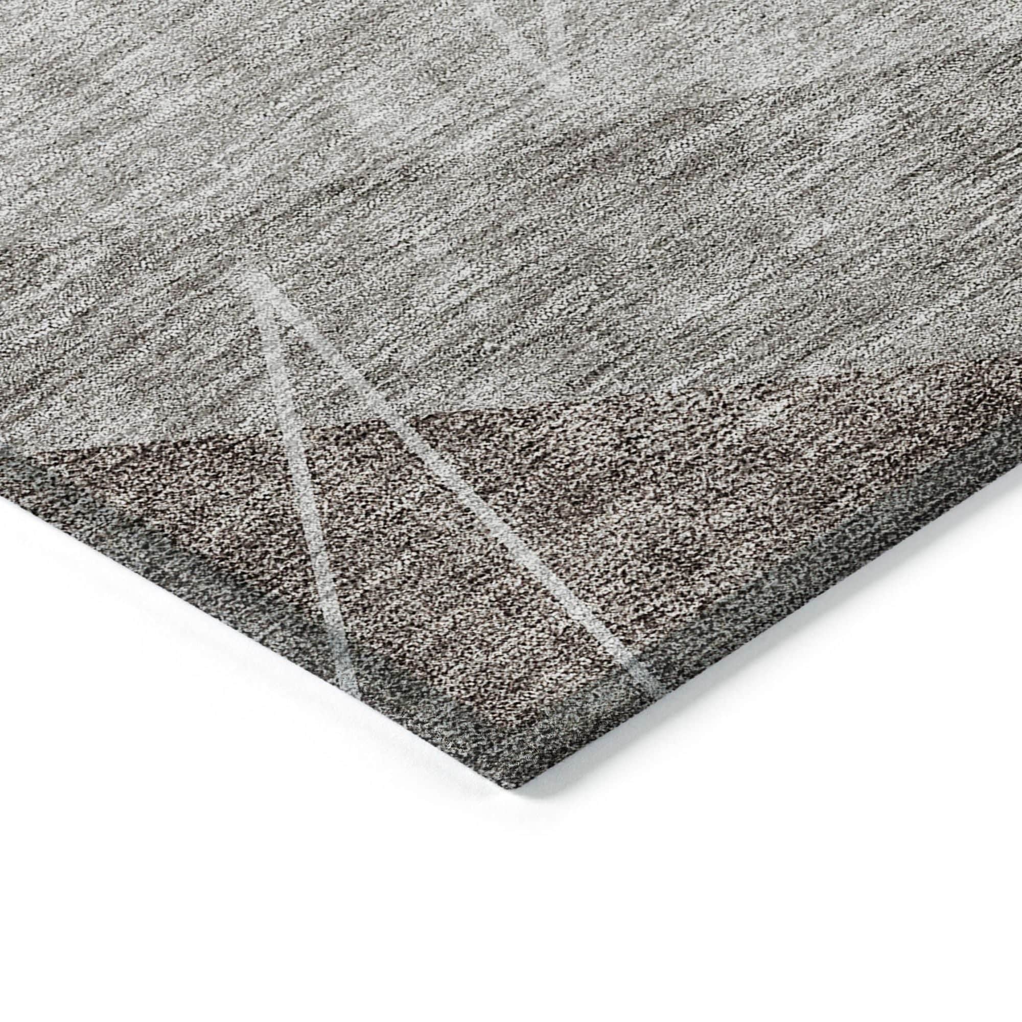 Machine Washable Gray Rug - Indoor / Outdoor - Kids / Pet Friendly Modern Print Rug