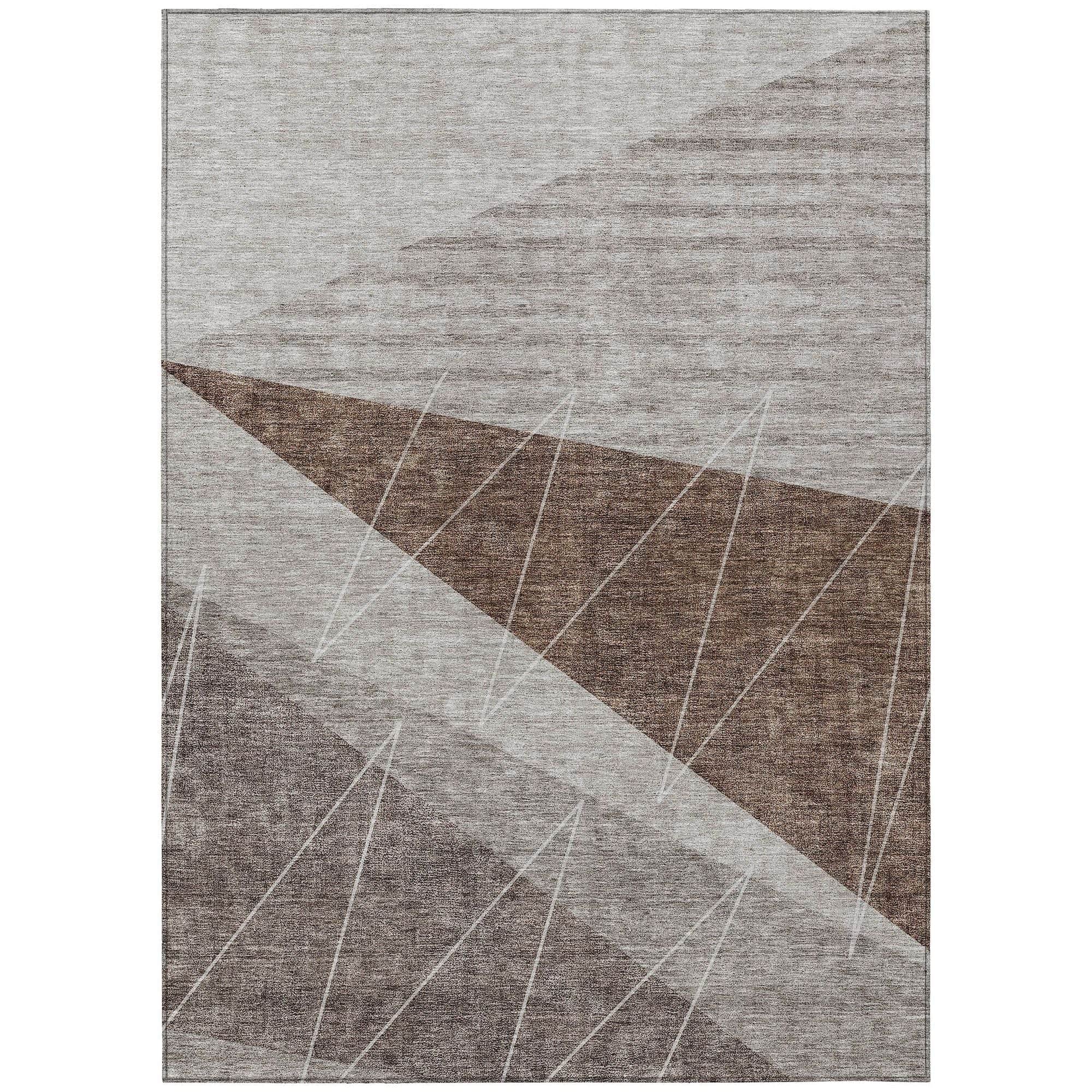 Machine Washable Gray Rug - Indoor / Outdoor - Kids / Pet Friendly Modern Print Rug