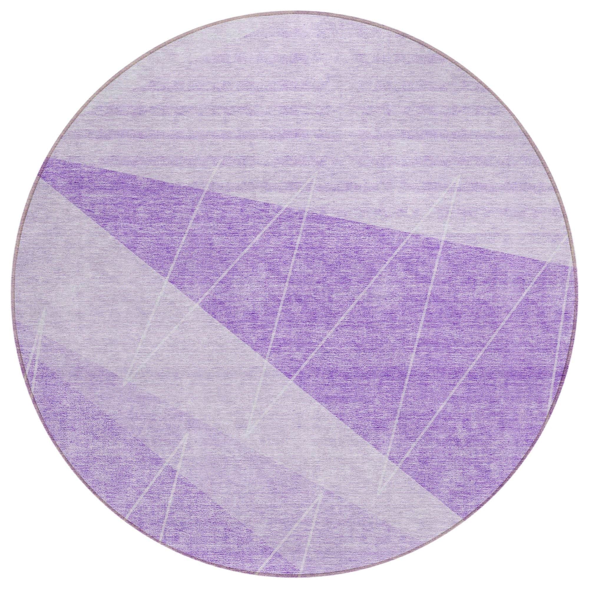 Machine Washable Lavender Purple Rug - Indoor / Outdoor - Kids / Pet Friendly Modern Print Rug