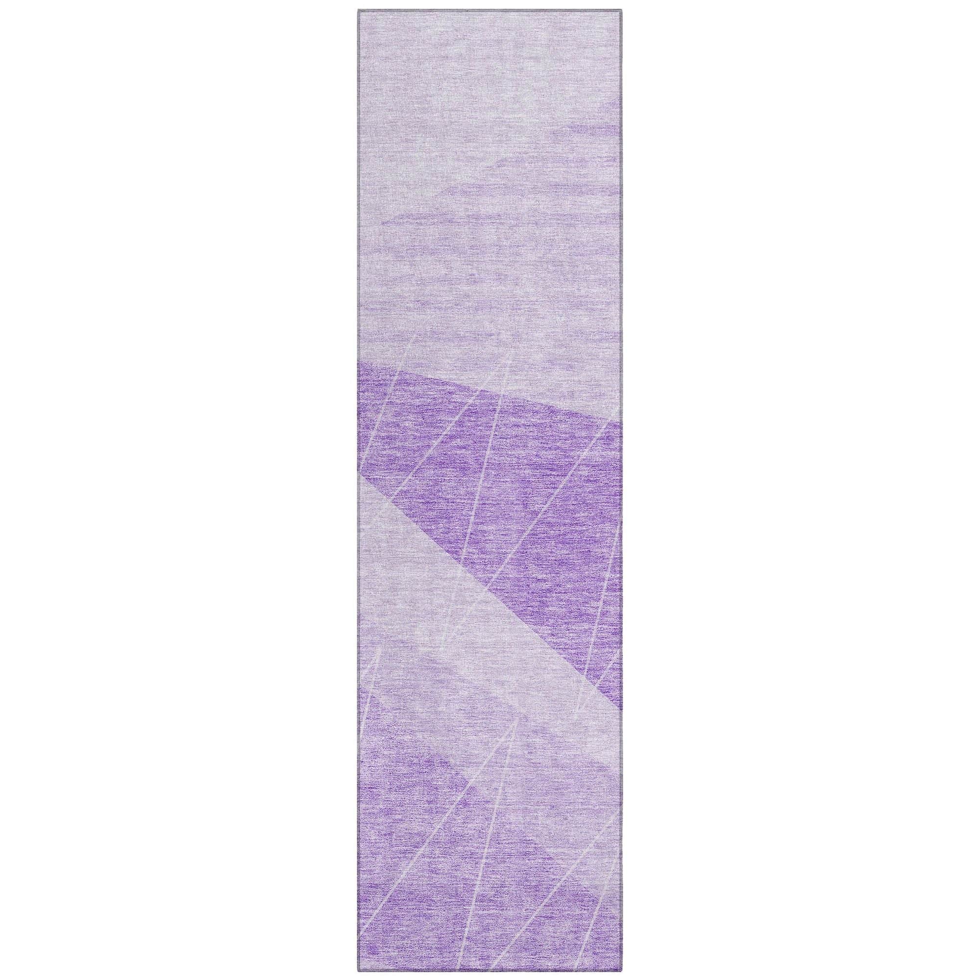 Machine Washable Lavender Purple Rug - Indoor / Outdoor - Kids / Pet Friendly Modern Print Rug