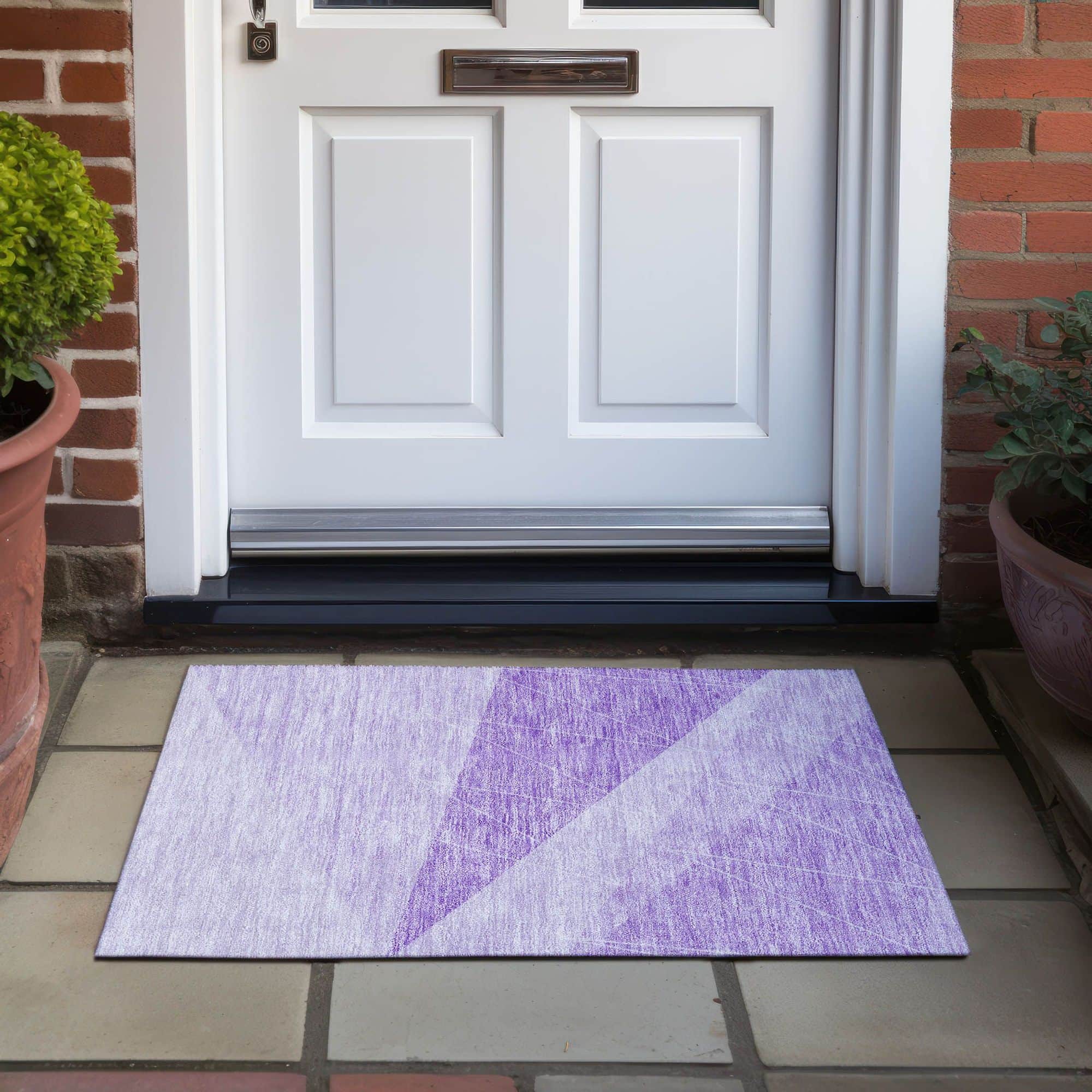 Machine Washable Lavender Purple Rug - Indoor / Outdoor - Kids / Pet Friendly Modern Print Rug