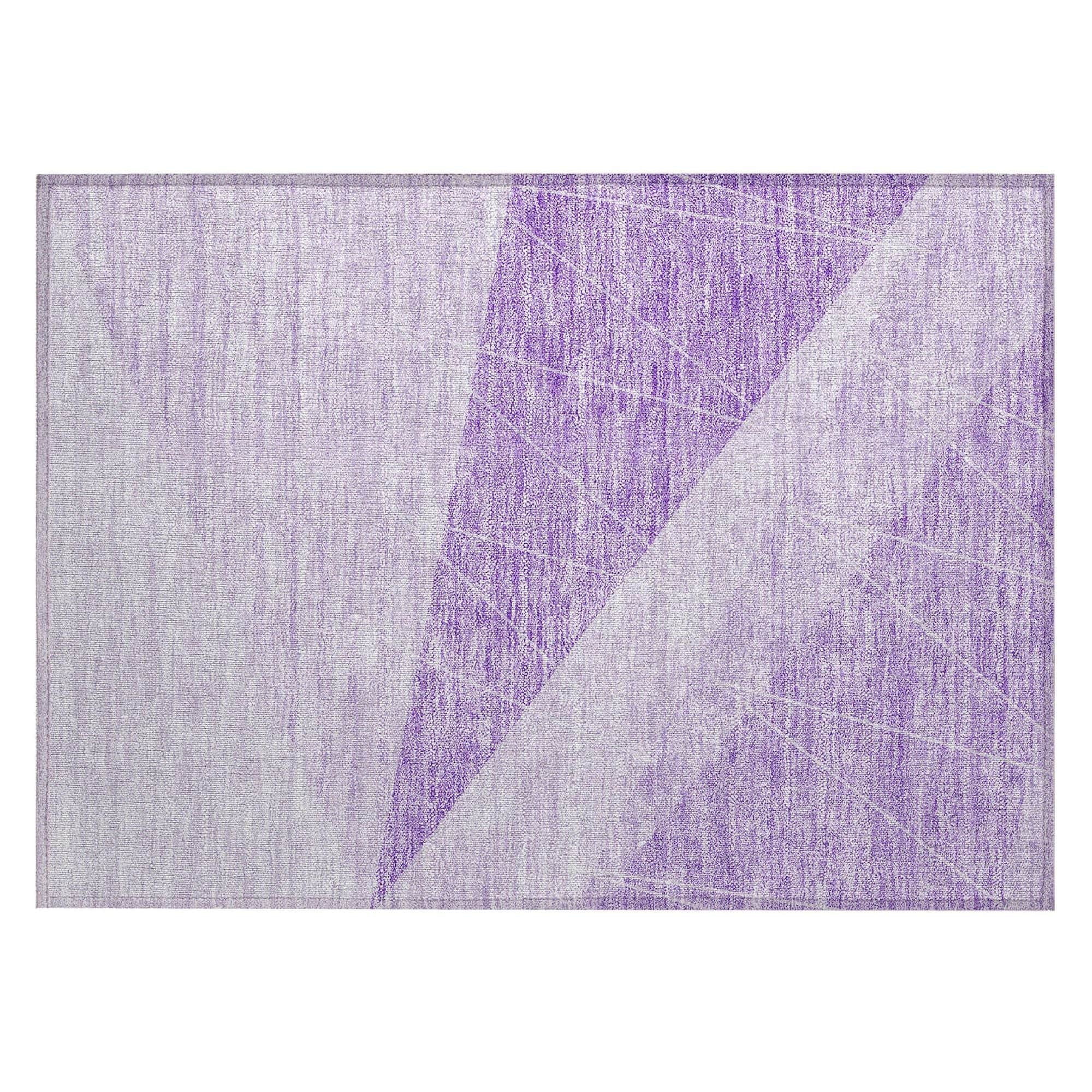 Machine Washable Lavender Purple Rug - Indoor / Outdoor - Kids / Pet Friendly Modern Print Rug