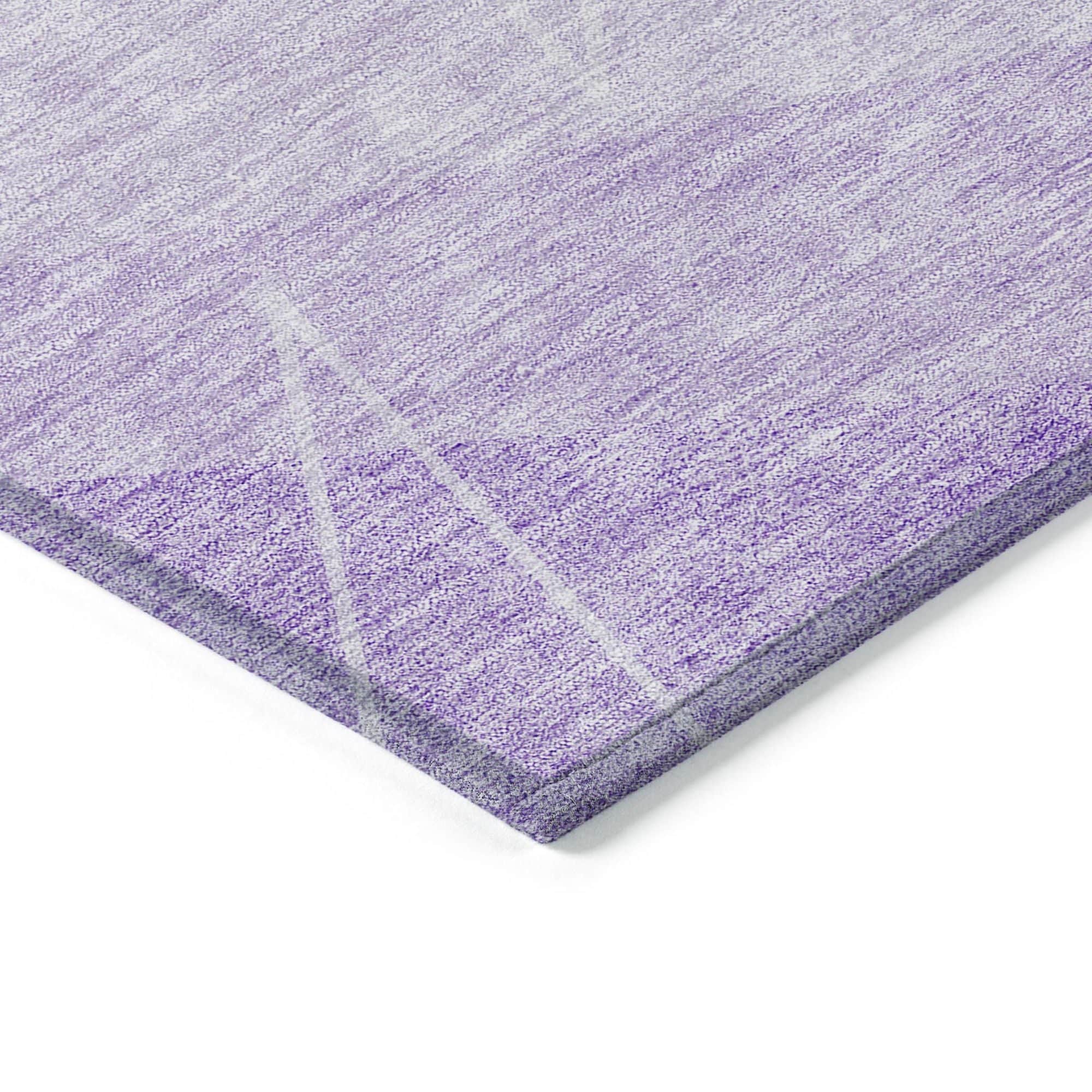 Machine Washable Lavender Purple Rug - Indoor / Outdoor - Kids / Pet Friendly Modern Print Rug