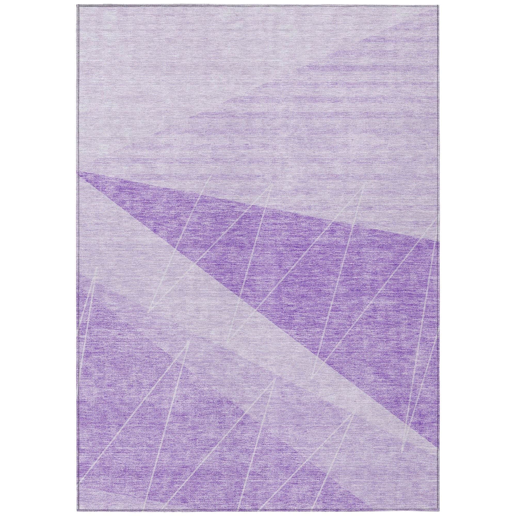 Machine Washable Lavender Purple Rug - Indoor / Outdoor - Kids / Pet Friendly Modern Print Rug