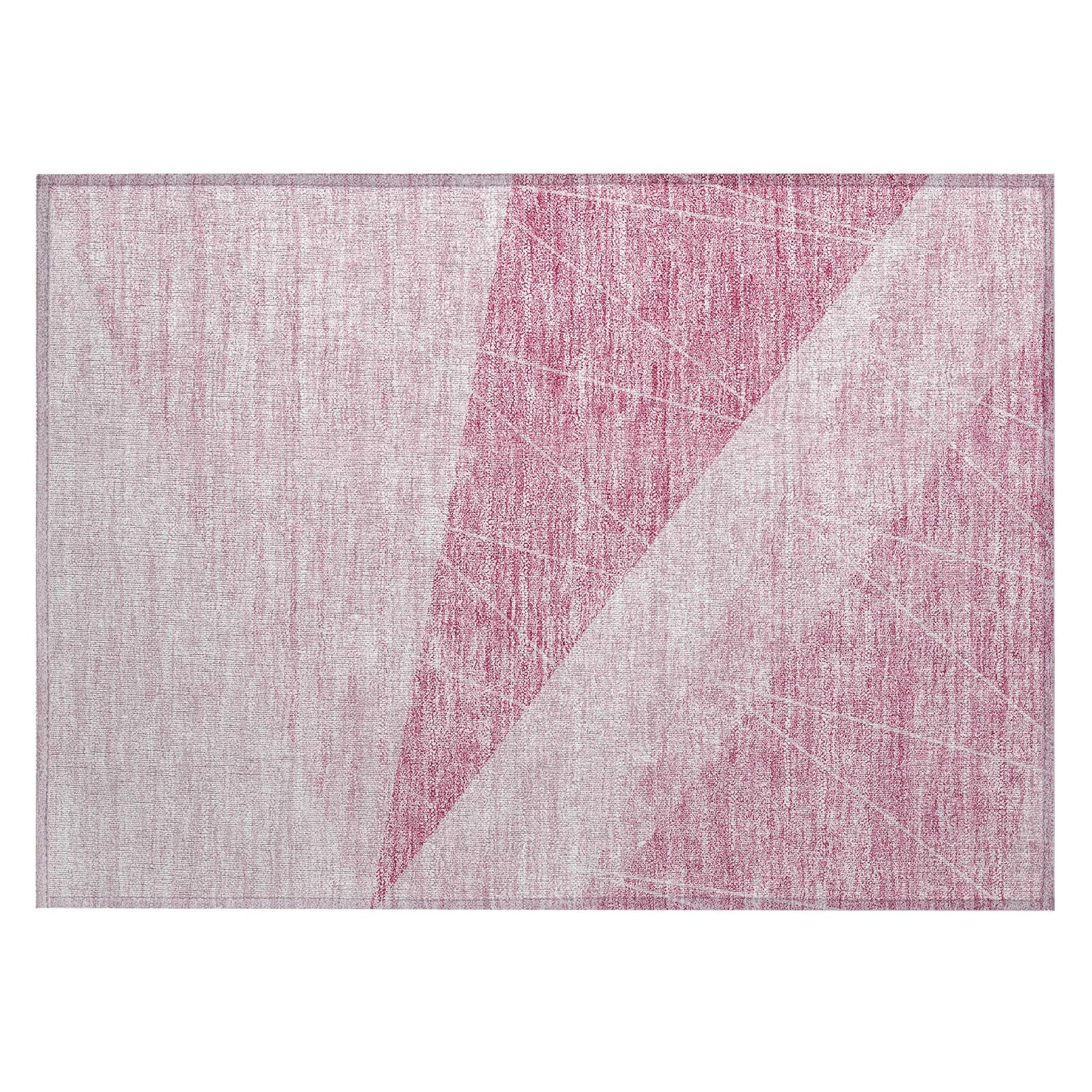 Machine Washable Pink Rug - Indoor / Outdoor - Kids / Pet Friendly Modern Print Rug